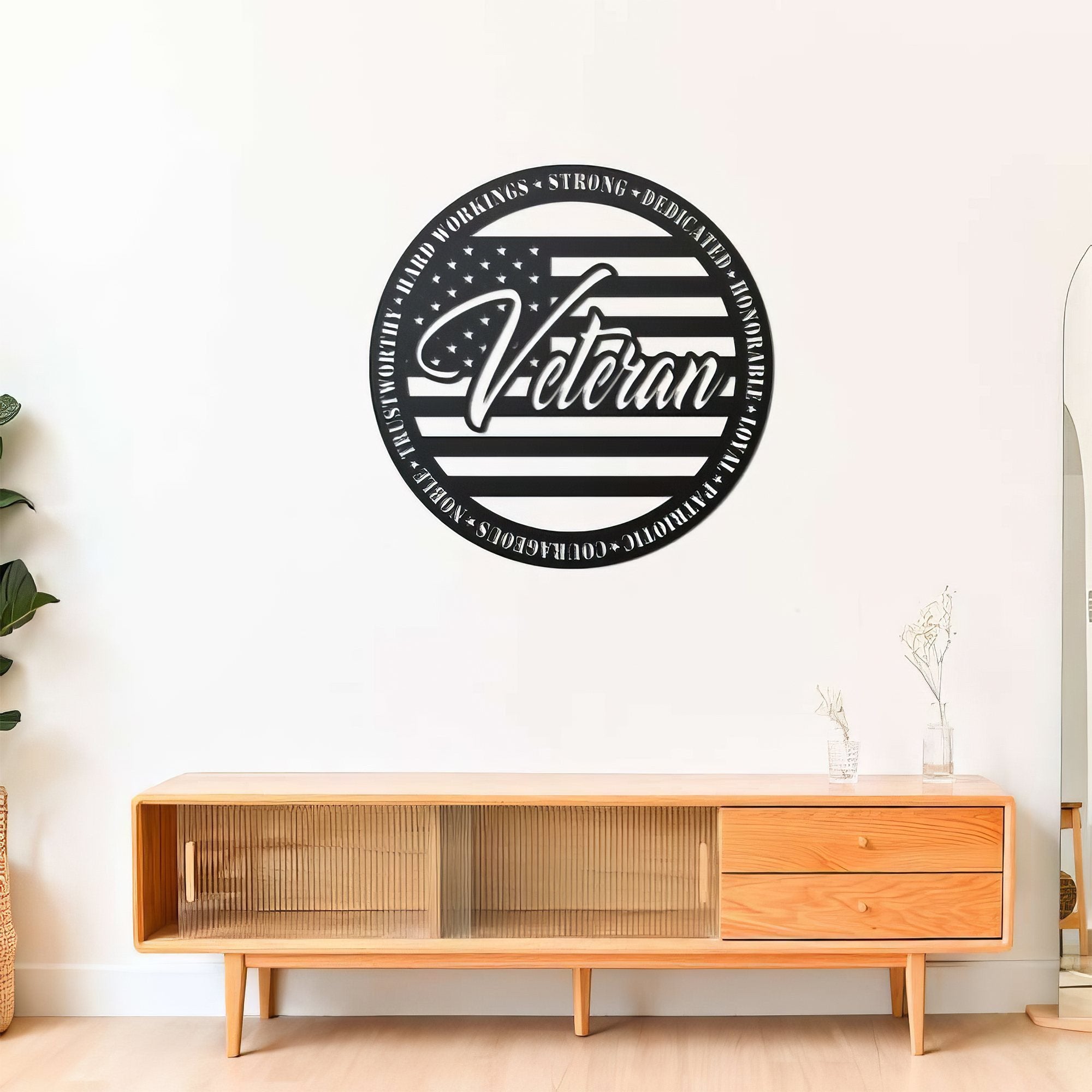 Premium US Veteran Metal Signs VPVC901130, Gifts For Veteran, US Flag Veteran Sign Retirement Gifts Independence Day Veteran Day Patriotic Decor