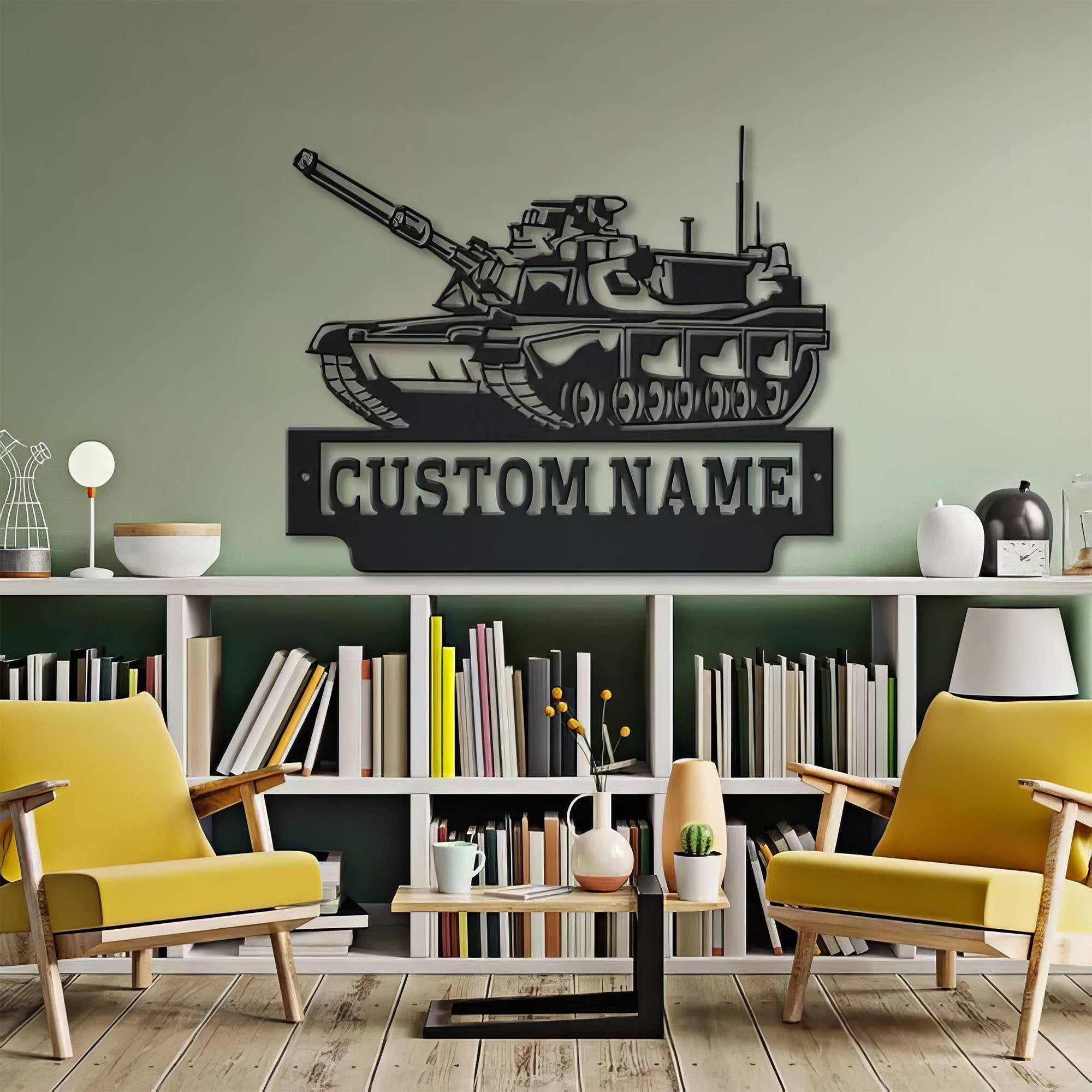 Premium Custom US Veteran Metal Signs VPVC901133, Gifts For Veteran, US Military Tank Sign Independence Day Veteran Day Patriotic Decor Gift