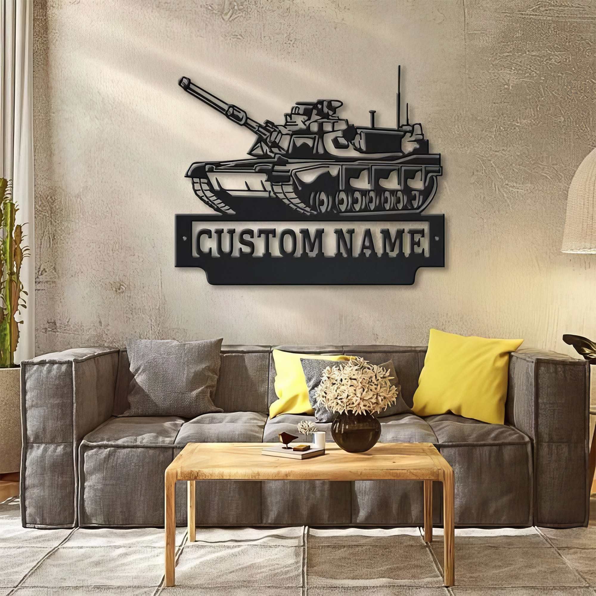 Premium Custom US Veteran Metal Signs VPVC901133, Gifts For Veteran, US Military Tank Sign Independence Day Veteran Day Patriotic Decor Gift