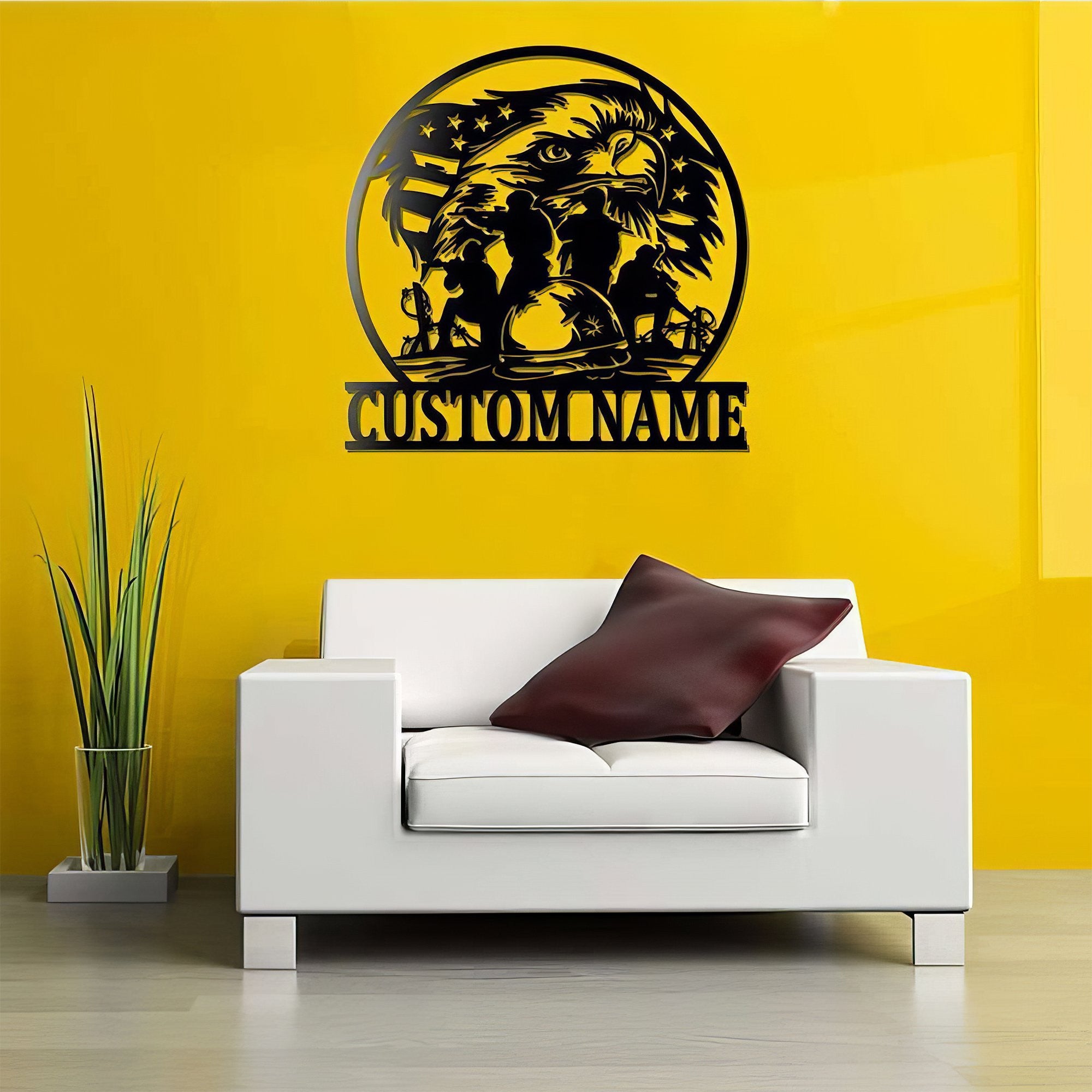 Premium Custom US Veteran Metal Signs VPVC901136, Gifts For Veteran, US Patriotic Eagle Soldier Sign Independence Day Veteran Day Patriotic Decor Gift