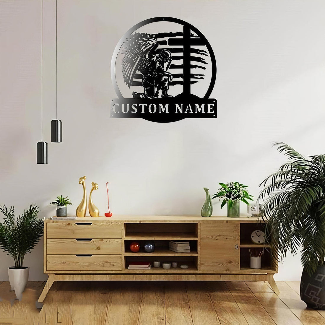 Premium Custom US Veteran Metal Signs VPVC901137, Gifts For Veteran, US Soldier Kneeling At Cross Sign We Will Never Forget Independence Day Veteran Day Patriotic Decor Gift