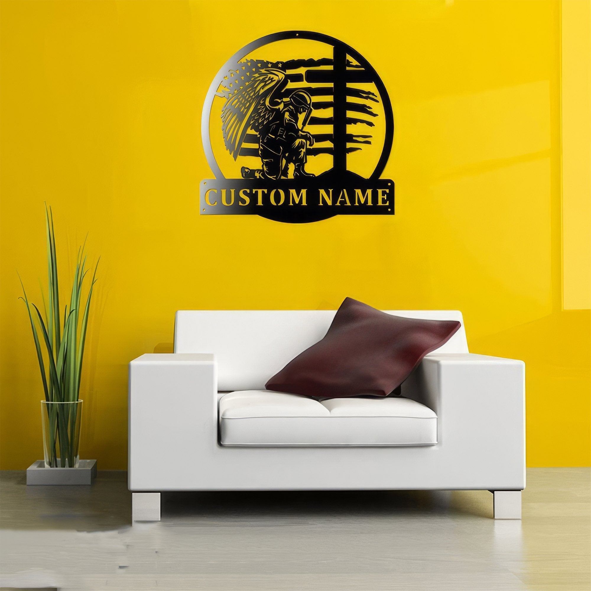 Premium Custom US Veteran Metal Signs VPVC901137, Gifts For Veteran, US Soldier Kneeling At Cross Sign We Will Never Forget Independence Day Veteran Day Patriotic Decor Gift