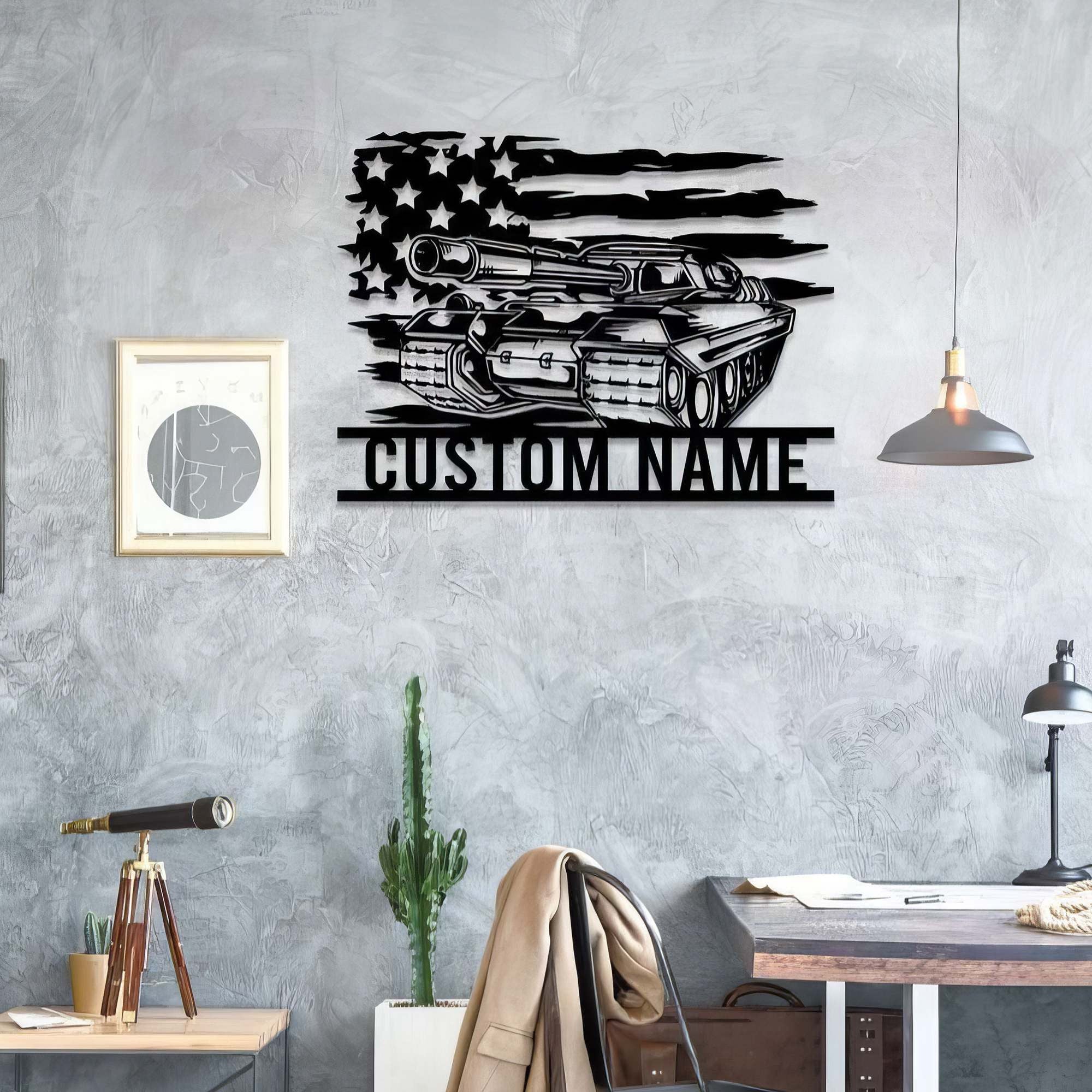 Premium Custom US Veteran Metal Signs VPVC901138, Gifts For Veteran, US Tank Soldier Military Sign Independence Day Veteran Day Patriotic Decor