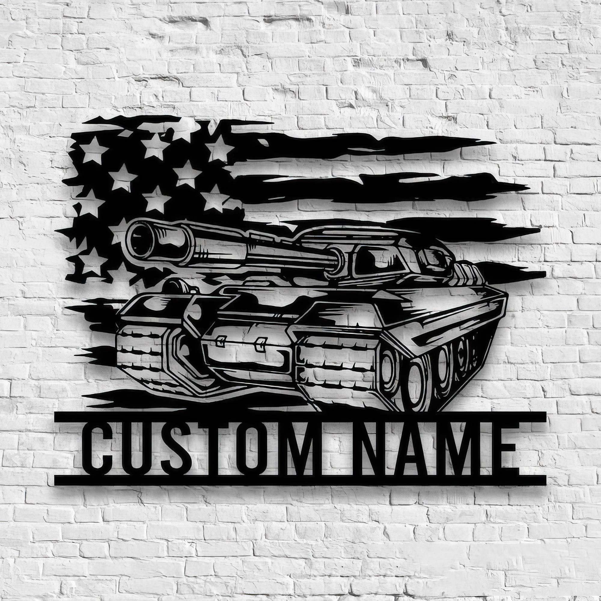 Premium Custom US Veteran Metal Signs VPVC901138, Gifts For Veteran, US Tank Soldier Military Sign Independence Day Veteran Day Patriotic Decor