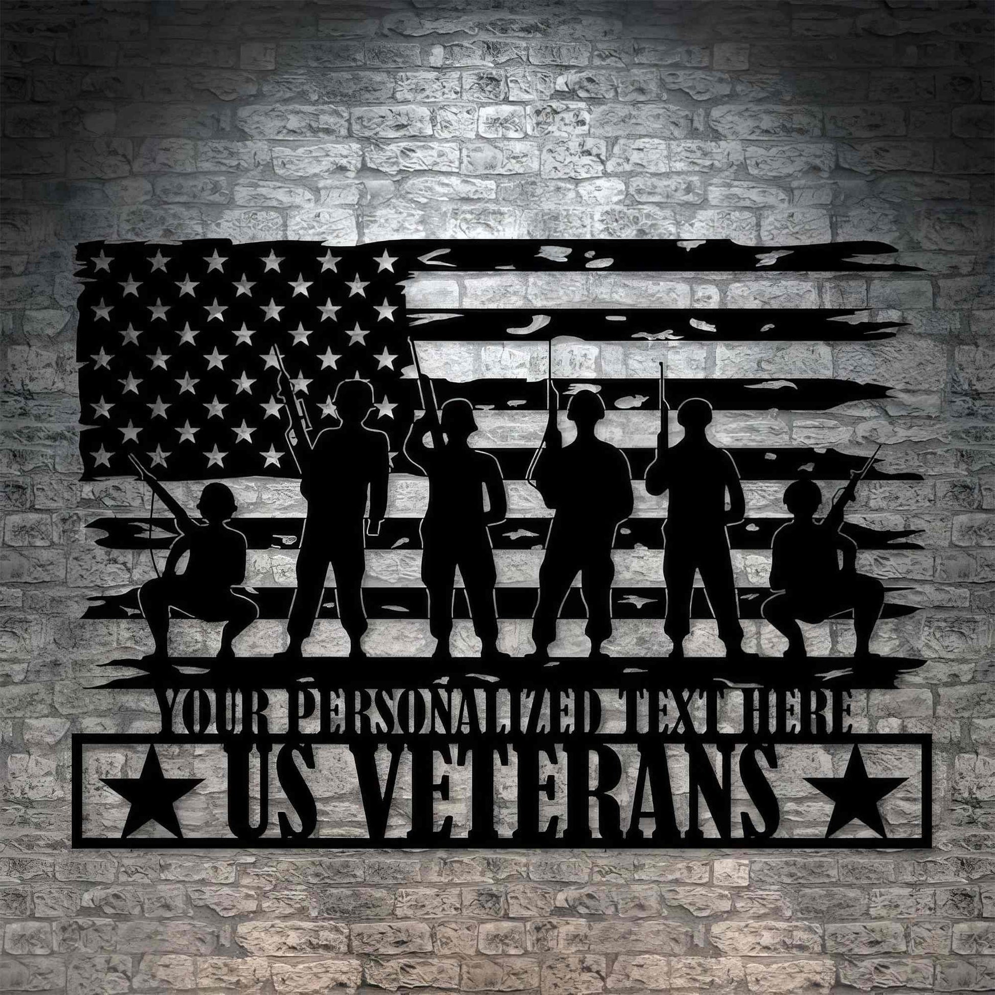 Premium Custom US Veteran Metal Signs VPVC901143, Gifts For Veteran, US Veterans Flag Sign Army Wall Art Portrait Home Of The Free Veteran Day Patriotic Decor Gift