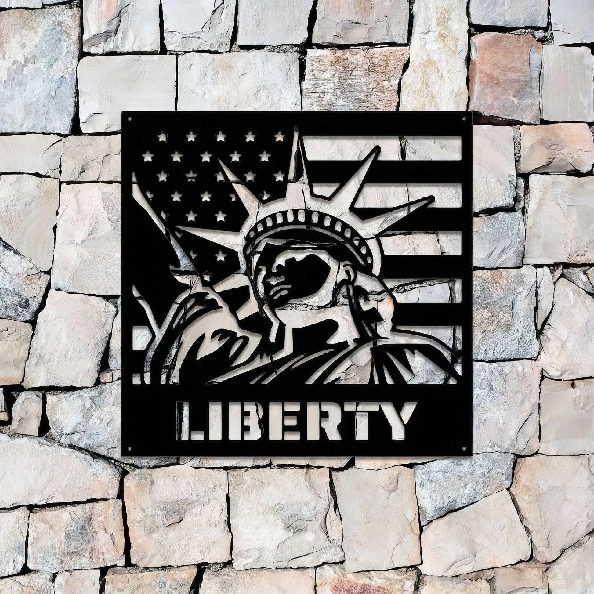 Premium US Veteran Metal Signs VPVC901146, Gifts For US Veterans, USA Freedom Lady Liberty Sign Independence Day Veteran Day Patriotic Decor