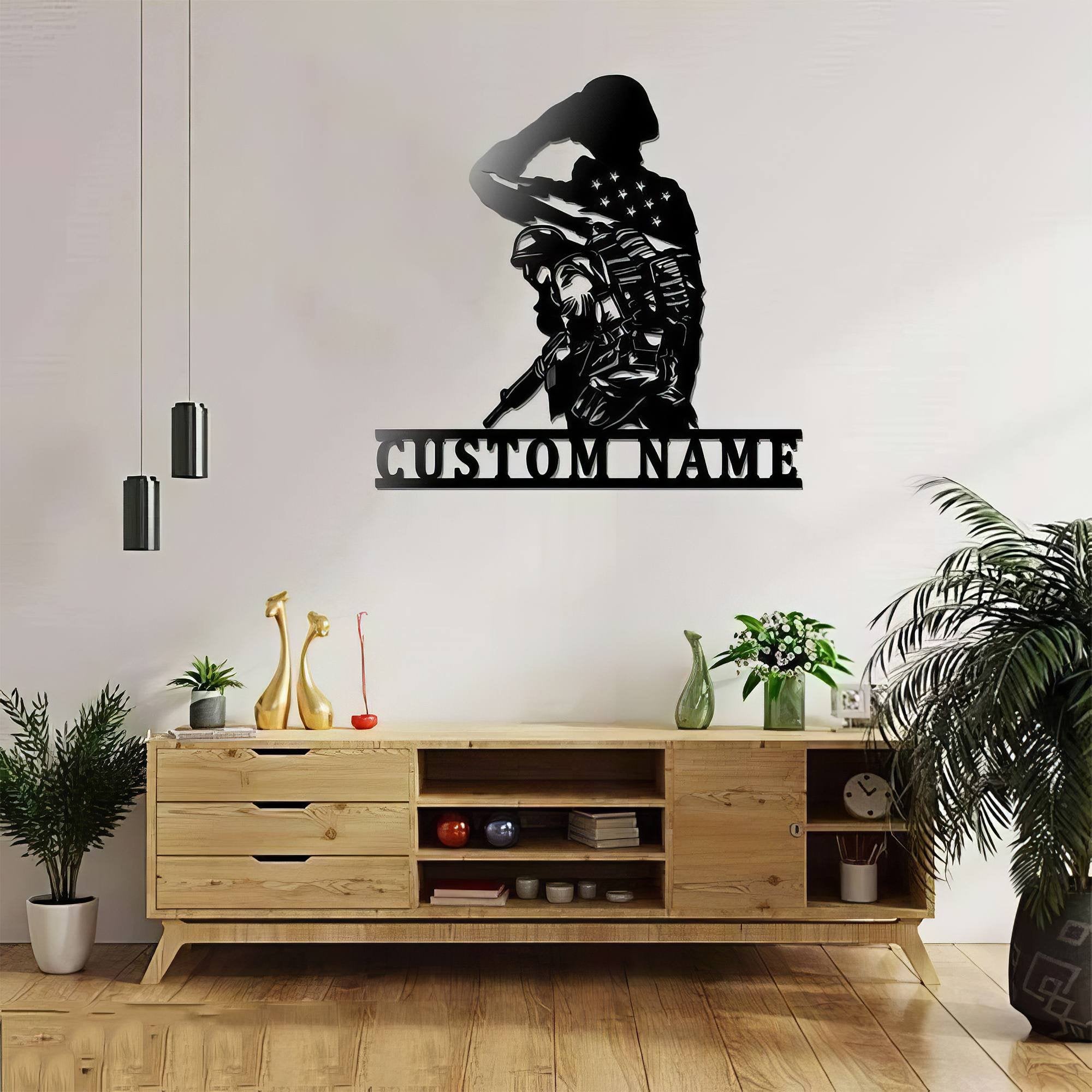 Premium Custom US Veteran Metal Signs VPVC901147, Gifts For US Veterans, USA Soldier Sign Military Independence Day Veteran Day Patriotic Decor Gift