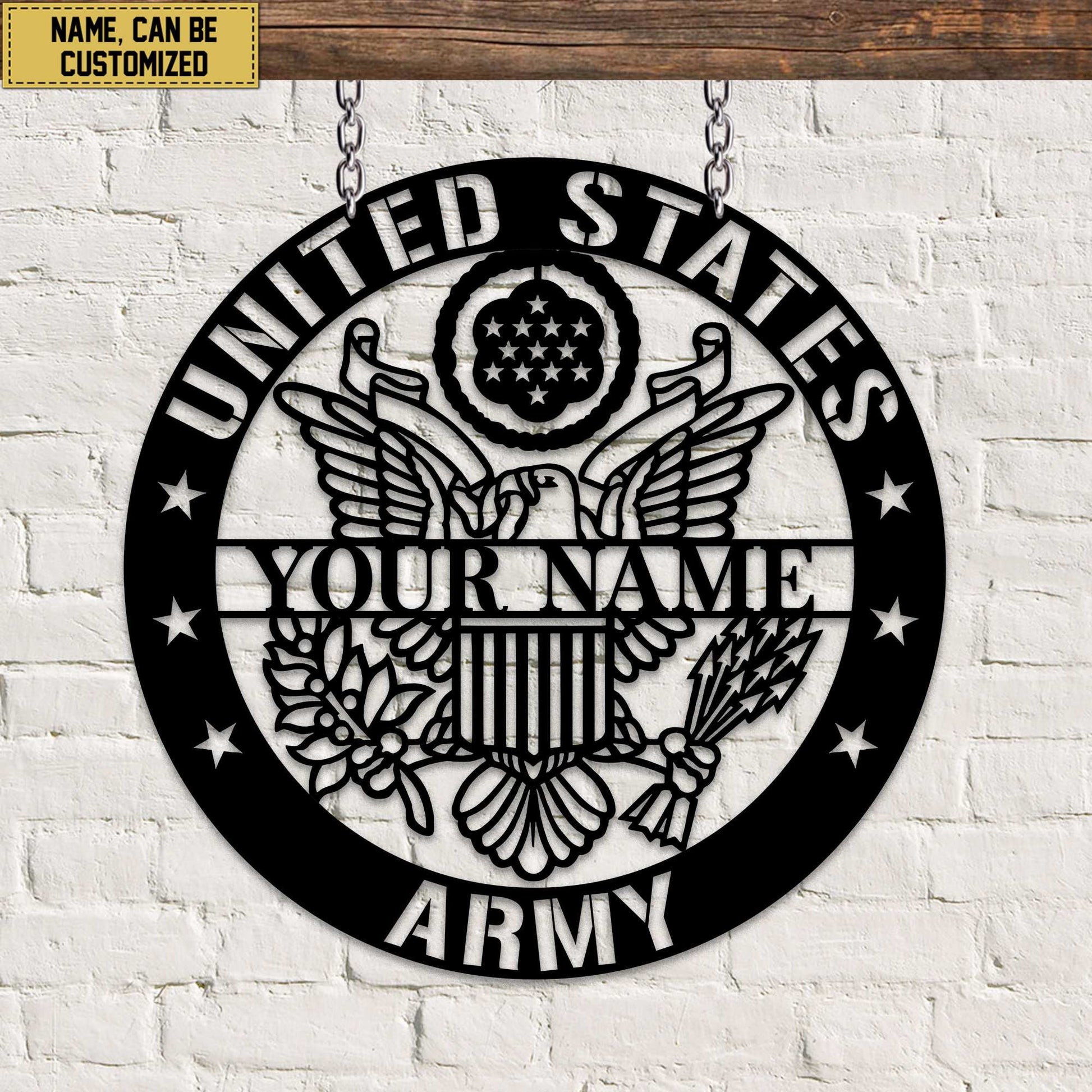Premium Custom US Army Veteran Metal Signs VPVC900701, Gifts For Army Veteran, Best Gifts On Father's Day, Armed Forces Day, Independence Day, Veterans Day.