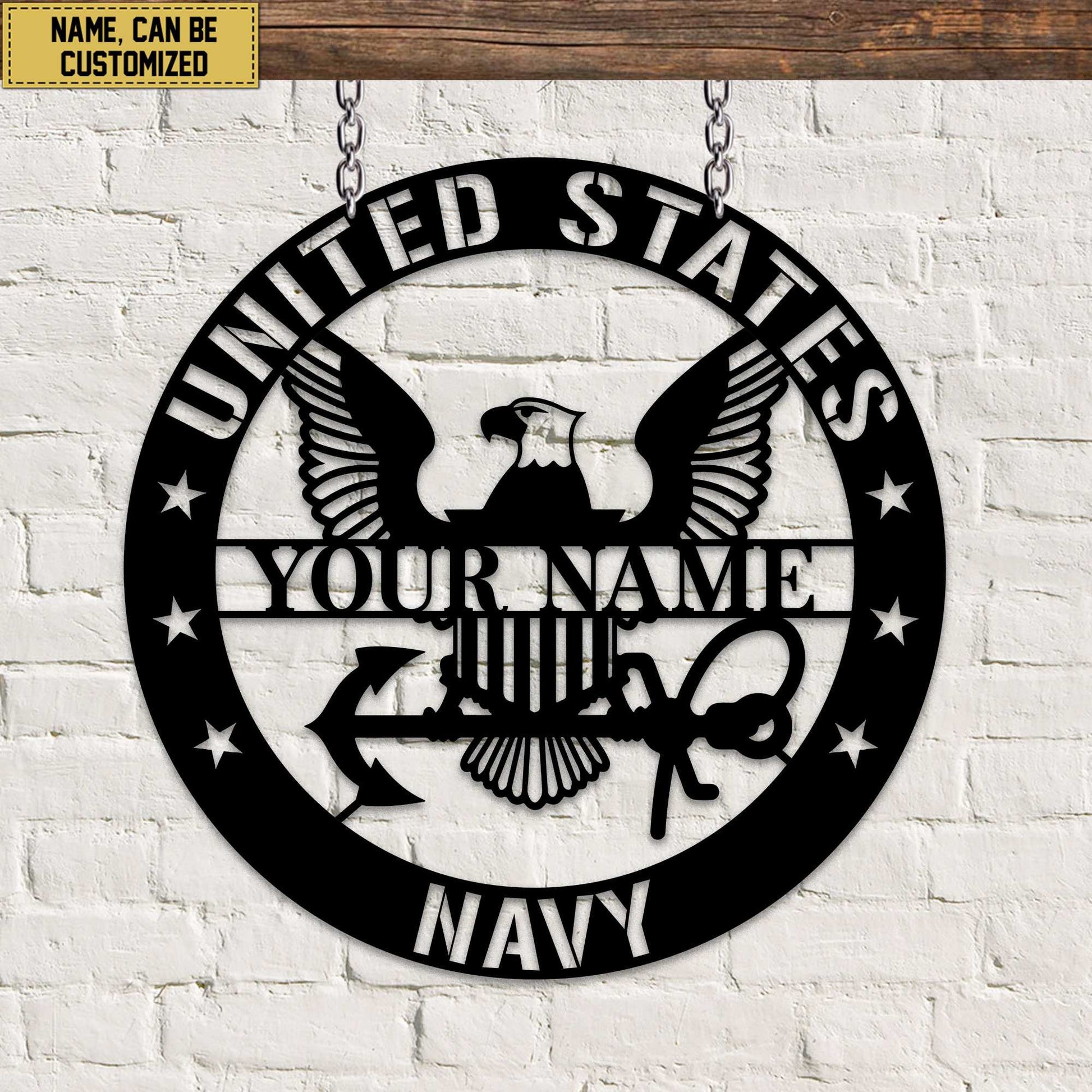 Premium Custom US Navy Veteran Metal Signs VPVC900702, Gifts For Navy Veteran, Best Gifts On Father's Day, Armed Forces Day, Independence Day, Veterans Day.