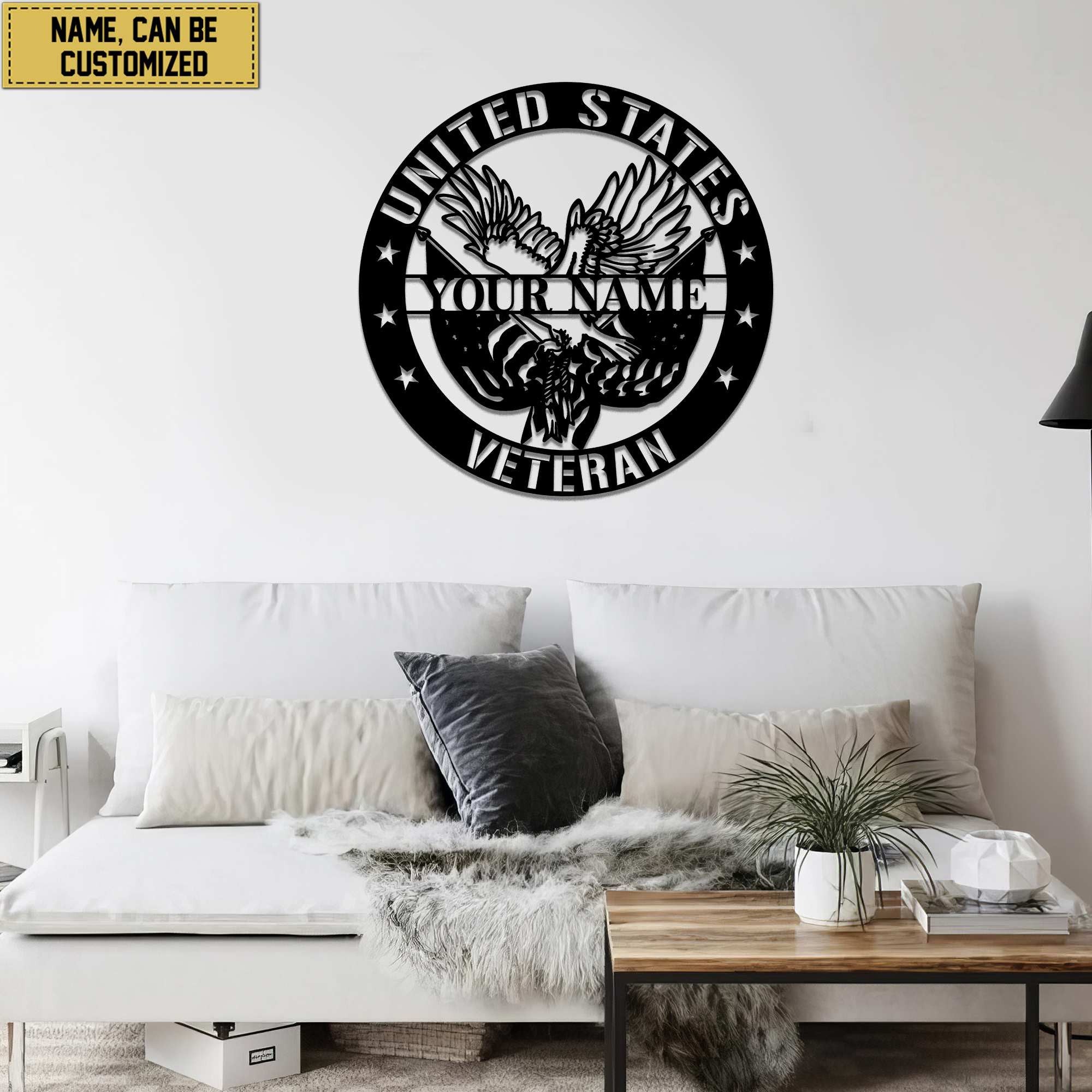 Premium Custom US Veteran Metal Signs VPVC900707, Gifts For US Veteran, Best Gifts On Father's Day, Armed Forces Day, Independence Day, Veterans Day.