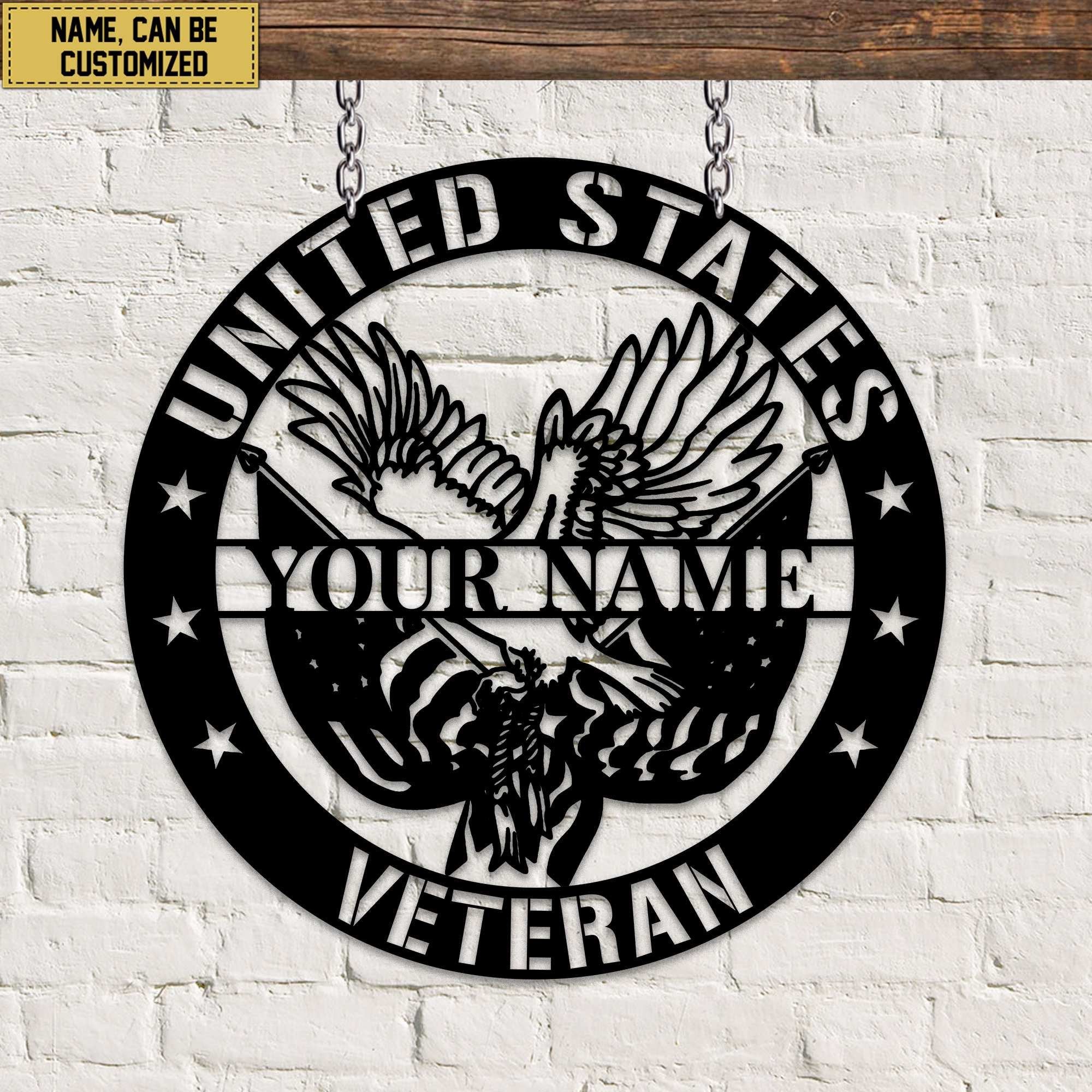 Premium Custom US Veteran Metal Signs VPVC900707, Gifts For US Veteran, Best Gifts On Father's Day, Armed Forces Day, Independence Day, Veterans Day.