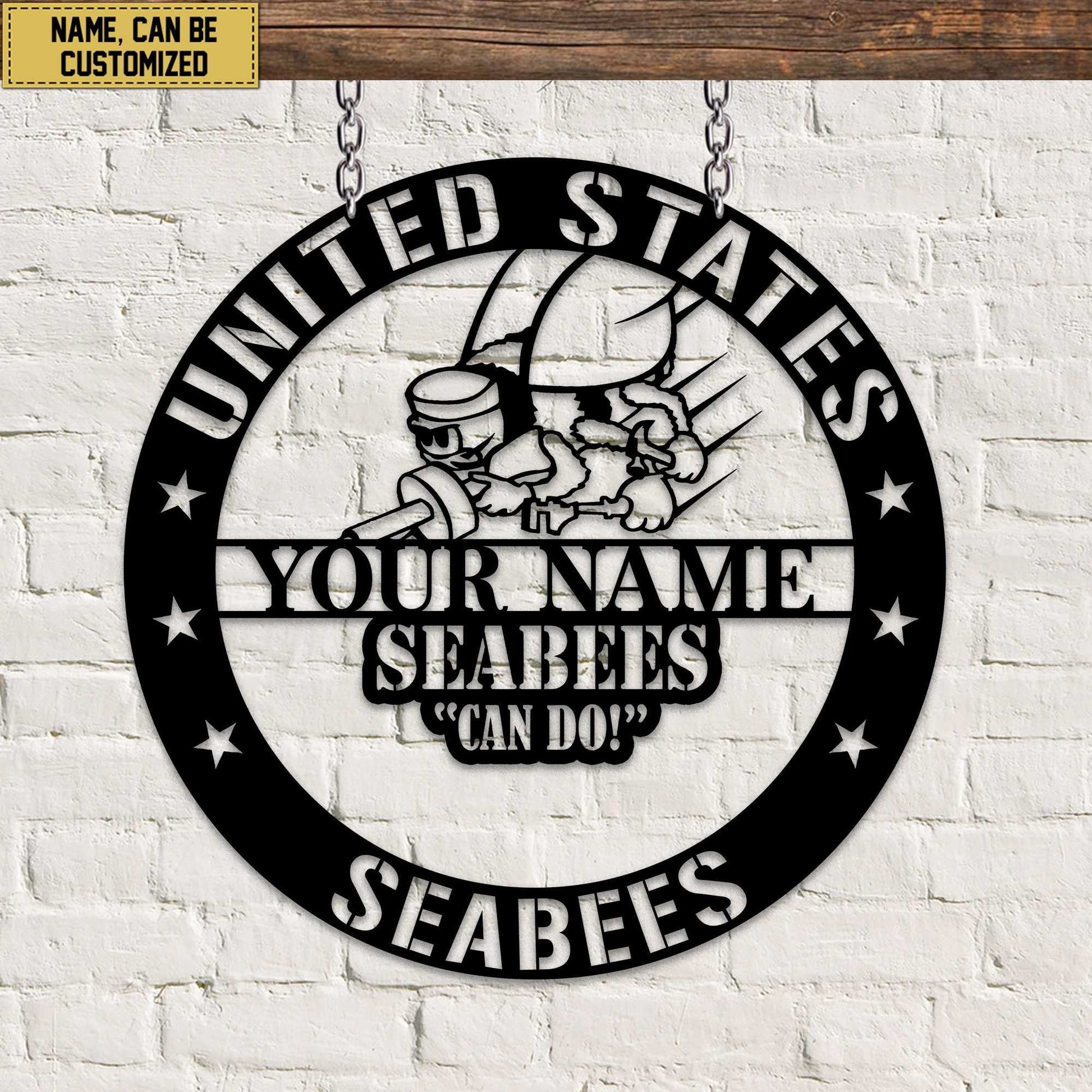 Premium Custom US Seabees Veteran Metal Signs VPVC900709, Gifts For Seabees Veteran, Best Gifts On Father's Day, Armed Forces Day, Independence Day, Veterans Day.