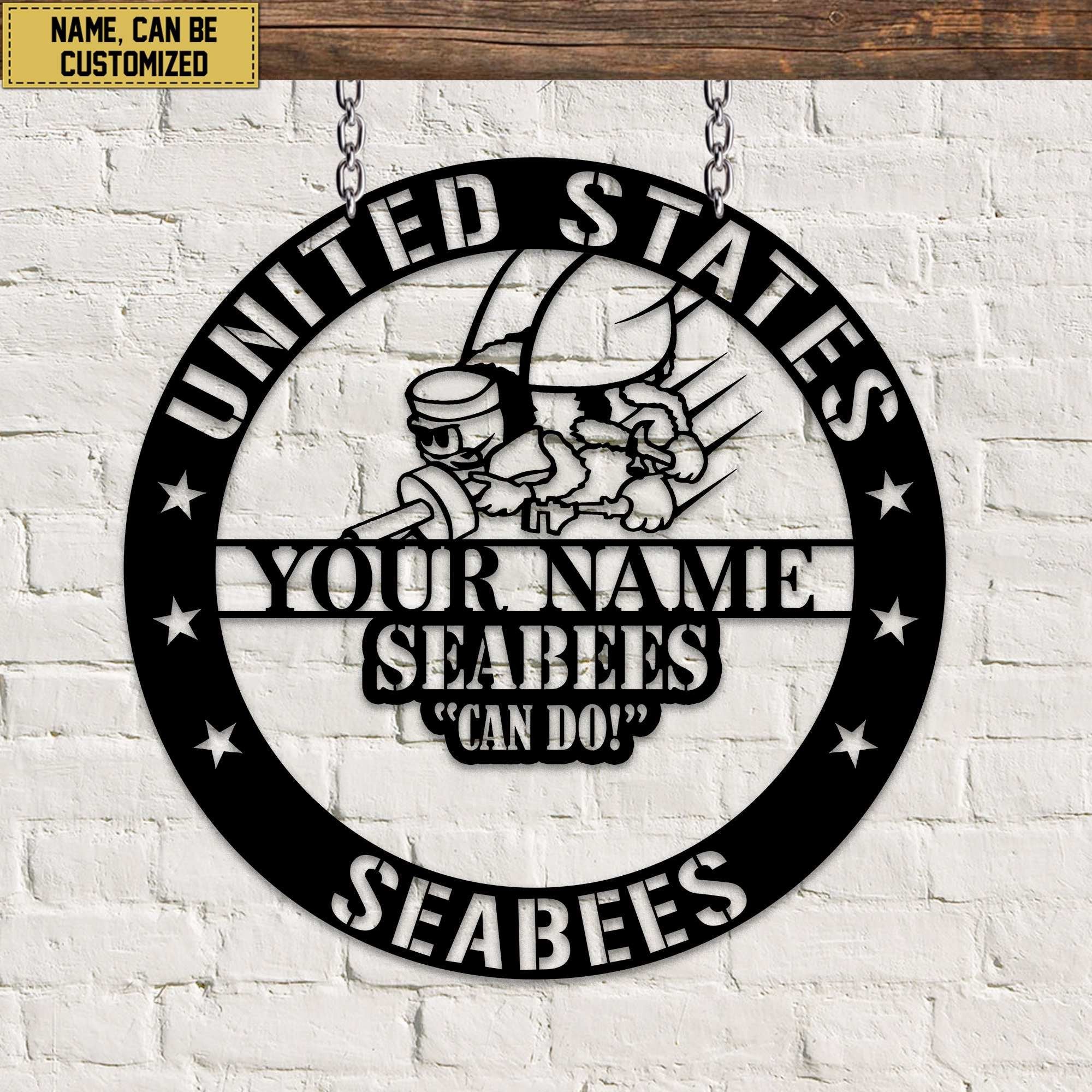 Premium Custom US Seabees Veteran Metal Signs VPVC900709, Gifts For Seabees Veteran, Best Gifts On Father's Day, Armed Forces Day, Independence Day, Veterans Day.