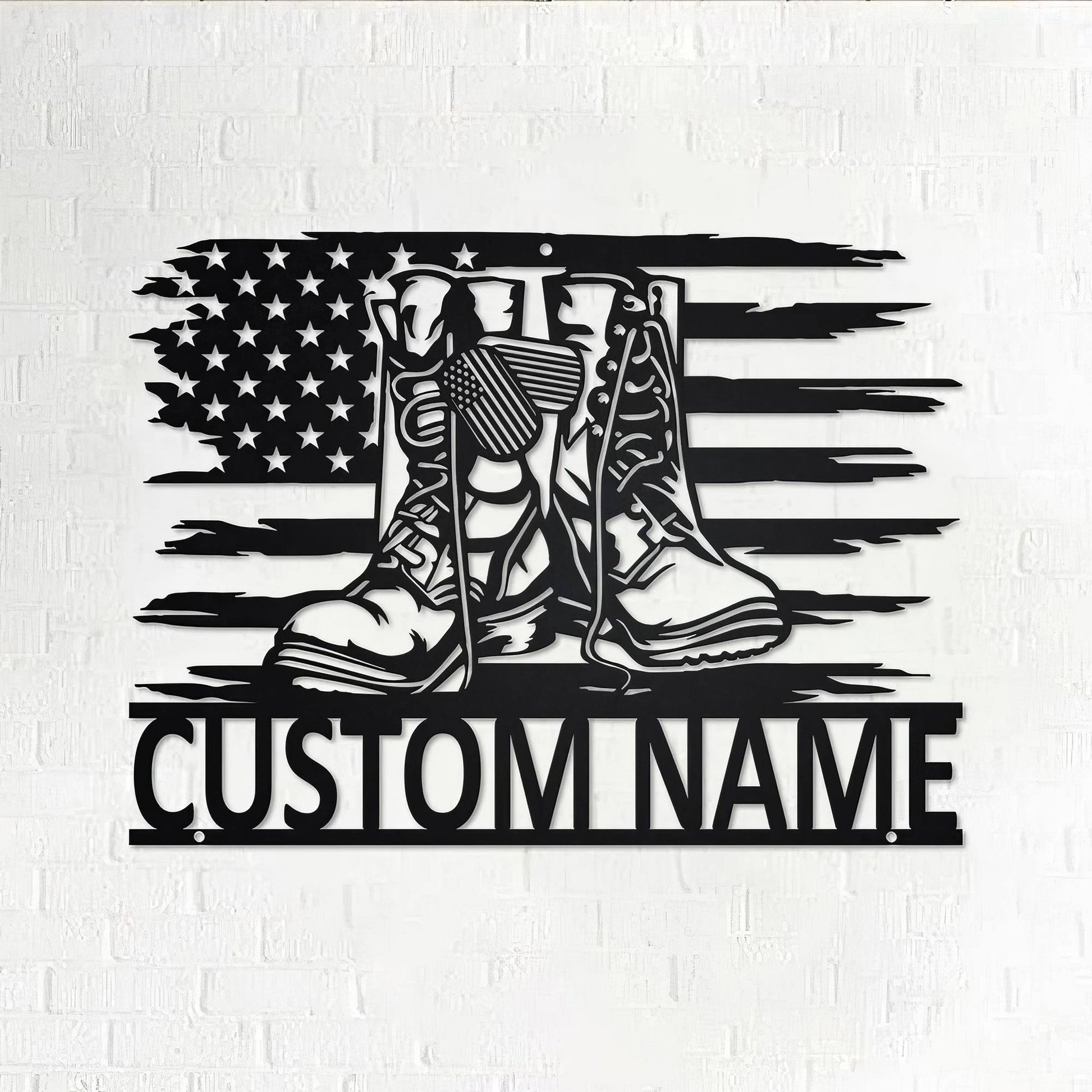Premium Custom US Veteran Metal Signs VPVC901154, Gifts For US Veteran, US Combat Boots Metal Wall Art Personalized Metal Name Signs Gift for Veteran Home Decor