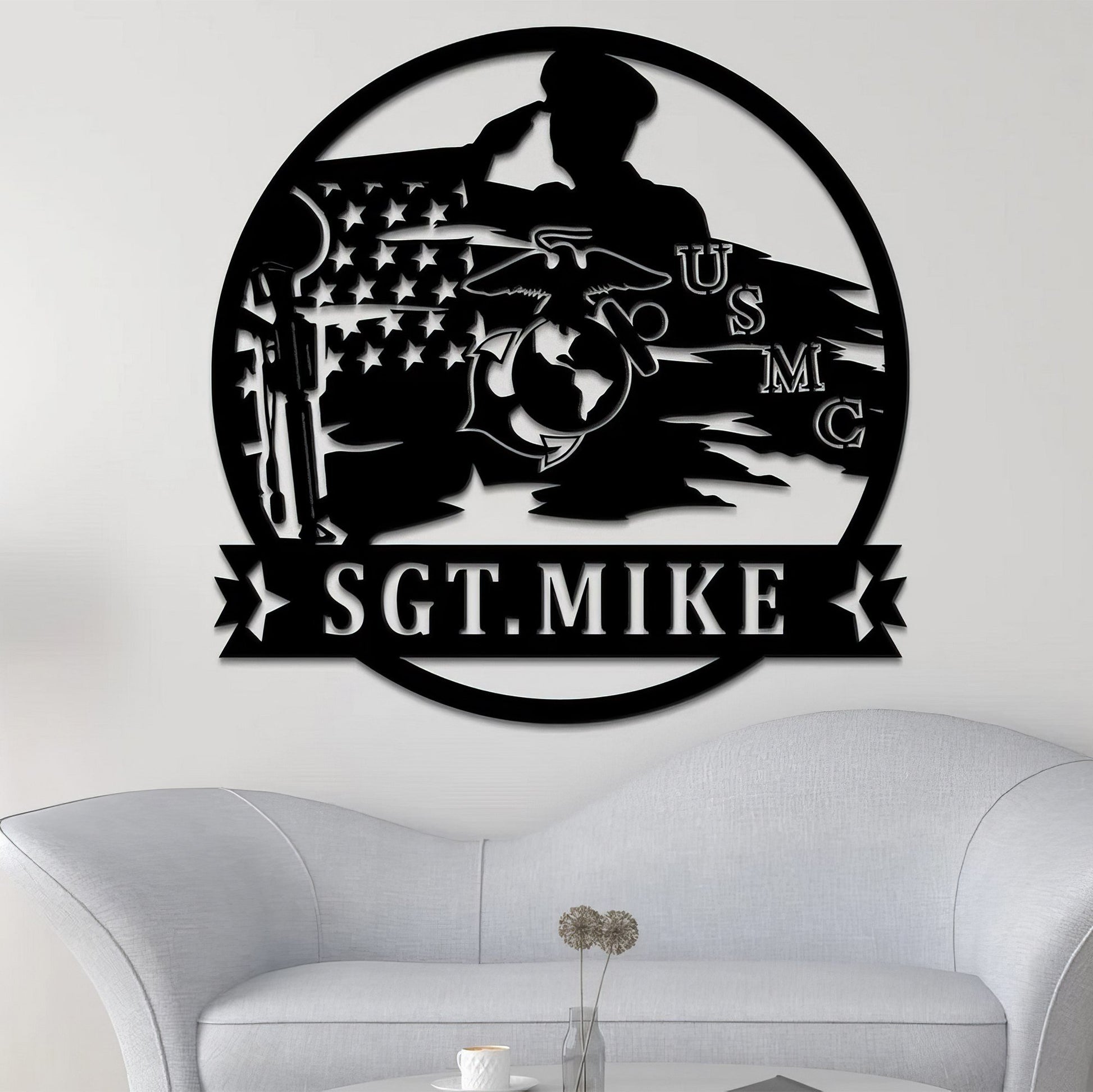 Premium Custom US Veteran Metal Signs VPVC901160, Gifts For US Veteran, US Marine Corps Wall Decor Personalized Metal Name Sign Military Gift Home Decoration