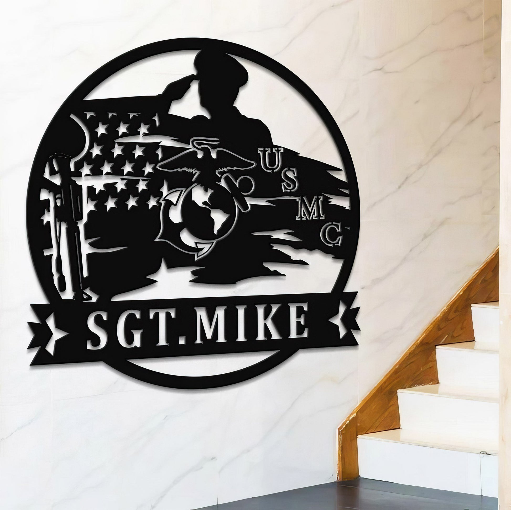 Premium Custom US Veteran Metal Signs VPVC901160, Gifts For US Veteran, US Marine Corps Wall Decor Personalized Metal Name Sign Military Gift Home Decoration