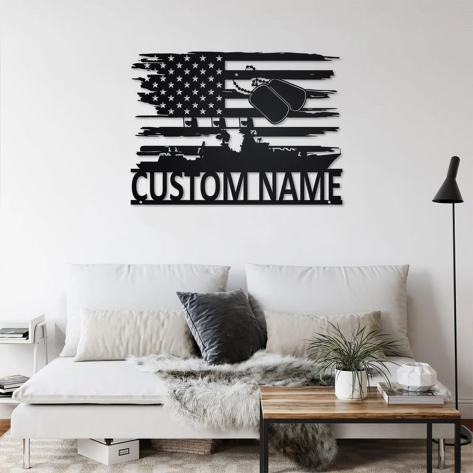 Premium Custom US Veteran Metal Signs VPVC901164, Gifts For US Veteran, US Navy Veteran Metal Wall Art Personalized Metal Name Sign US Flag