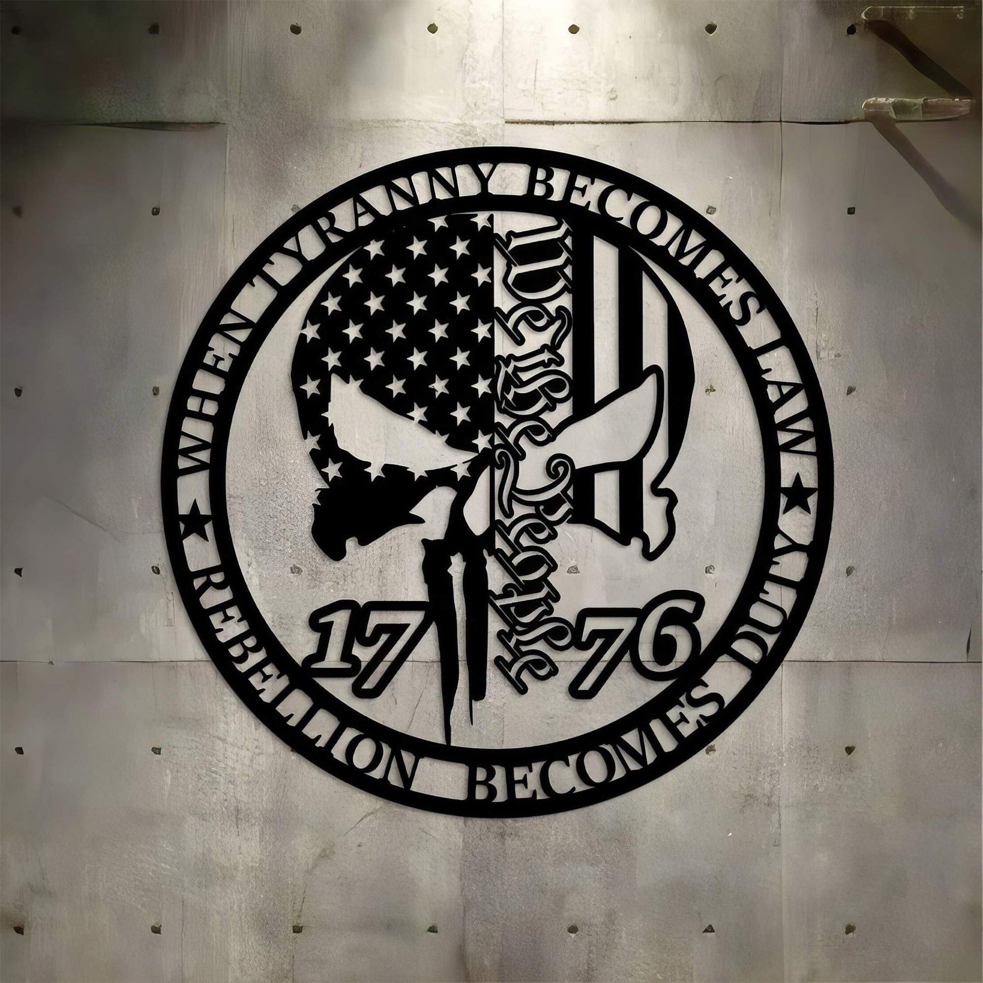 Premium US Veteran Metal Signs VPVC901168, Gifts For US Veteran, When Tyranny Becomes Law Rebellion Becomes Duty Independence Day Veteran Day Patriotic Decor Metal Sign