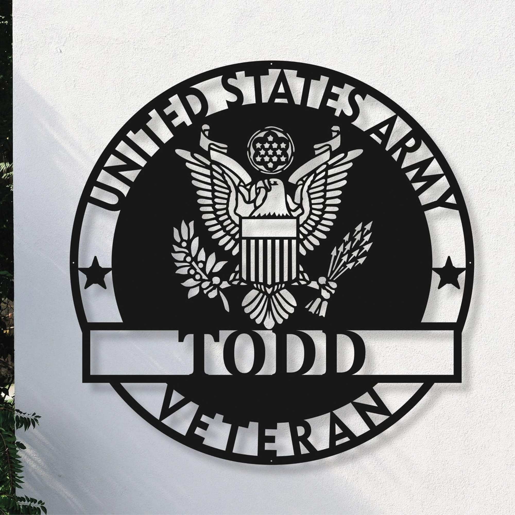 Premium Custom US Army Metal Signs VPVC901175, Gifts For Army Veteran, Army Metal Name Sign, Personalized Army Wall Decor, Christmas Gift for Veteran, Dad Name Honor Sign, Military Dad’s Gift