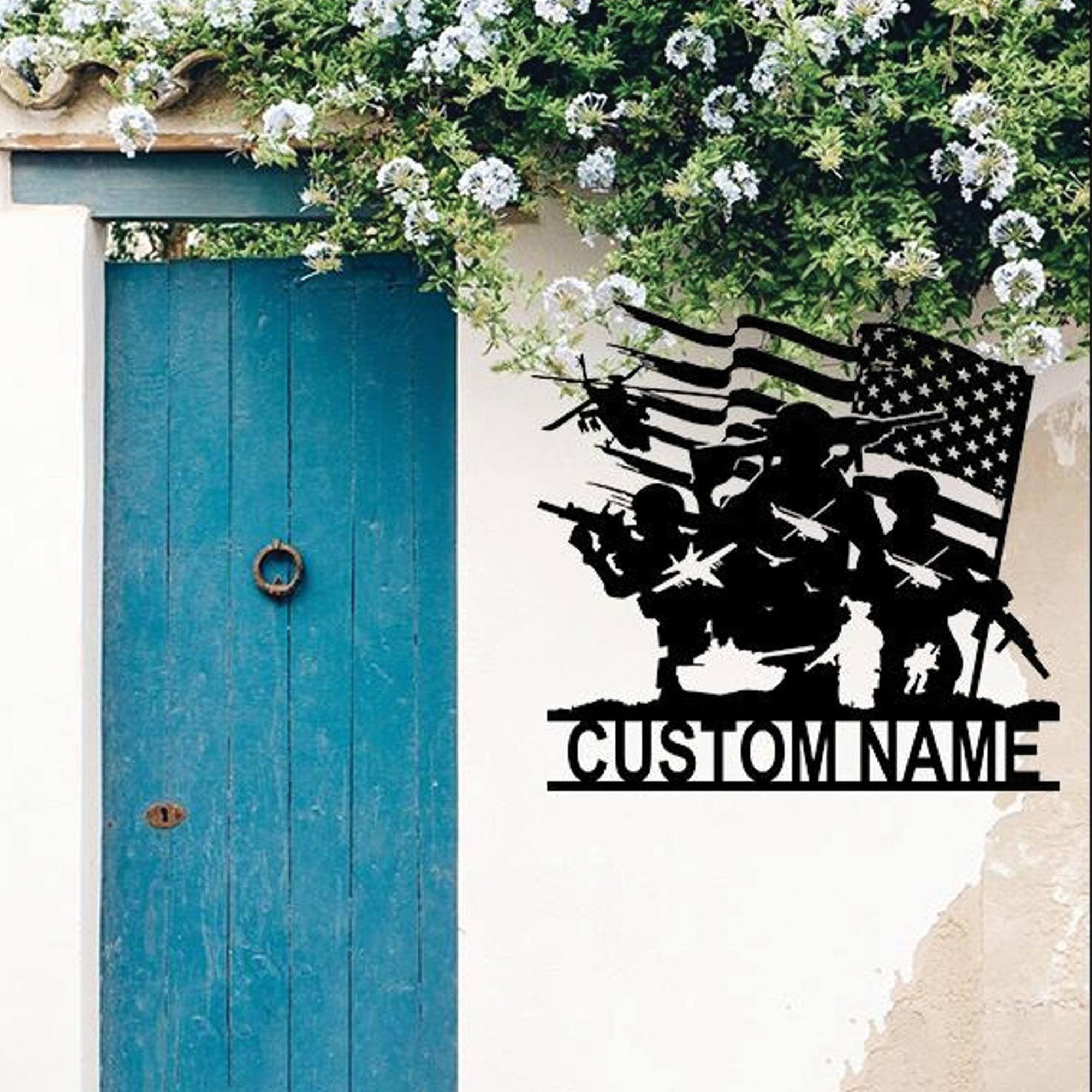 Premium Custom US Veteran Metal Signs VPVC901179, Gifts For US Veteran, Soldiers Veteran Metal Sign, US Soldier Metal Sign, Patriotic American Flag Metal Wall Art, Family Name Sign for House