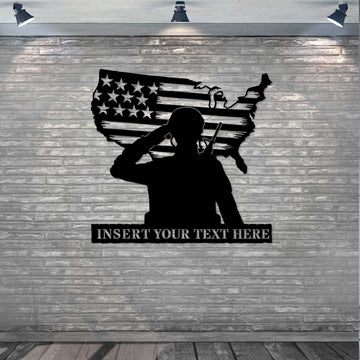 Premium Custom US Metal Signs VPVC901187, Gifts For US Veteran, US Soldier Name Metal Sign. Custom Patriotic Army Wall Decor Gift. Military Homecoming. Unique American Veteran Wall Hanging.