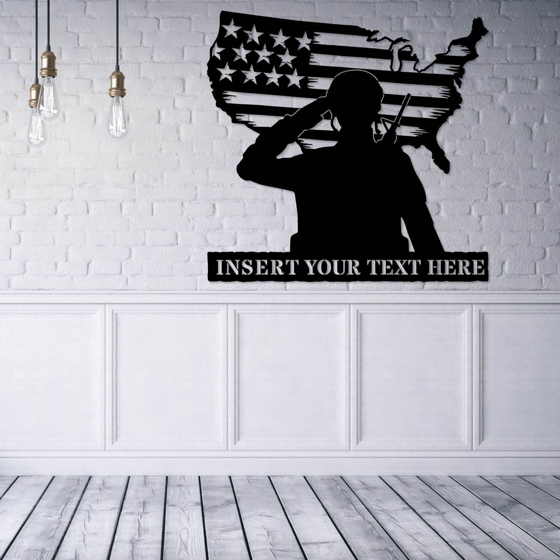 Premium Custom US Metal Signs VPVC901187, Gifts For US Veteran, US Soldier Name Metal Sign. Custom Patriotic Army Wall Decor Gift. Military Homecoming. Unique American Veteran Wall Hanging.