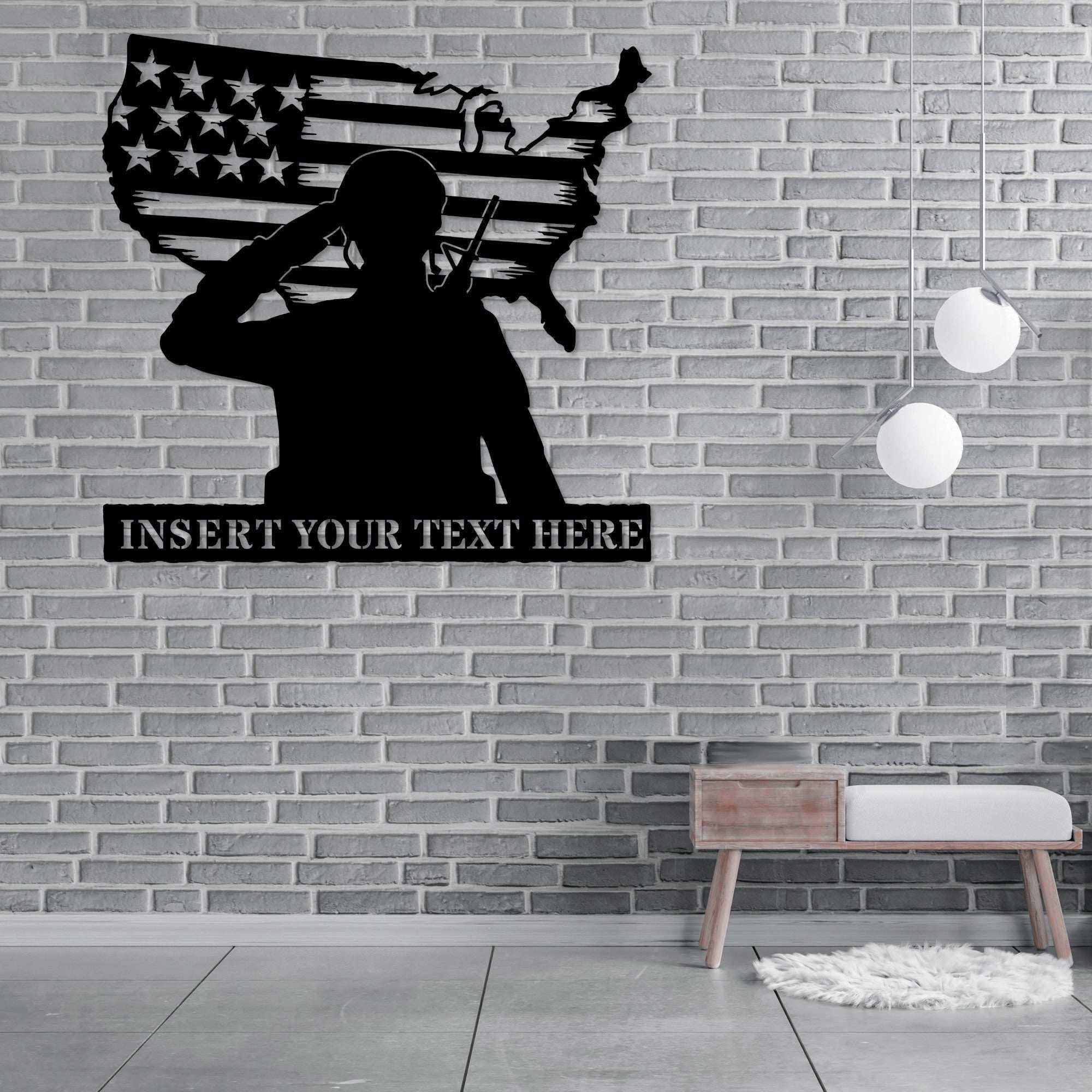 Premium Custom US Metal Signs VPVC901187, Gifts For US Veteran, US Soldier Name Metal Sign. Custom Patriotic Army Wall Decor Gift. Military Homecoming. Unique American Veteran Wall Hanging.