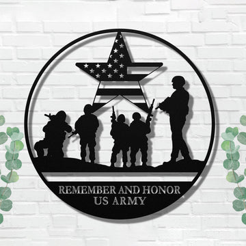 Premium Custom US Metal Signs VPVC901192, Gifts For US Veteran, Custom Military Metal Sign, Remember and Honor, Personalized Military Gift, US Soldier Home Decor, Military Wall Sign, Army, Air Force, Navy