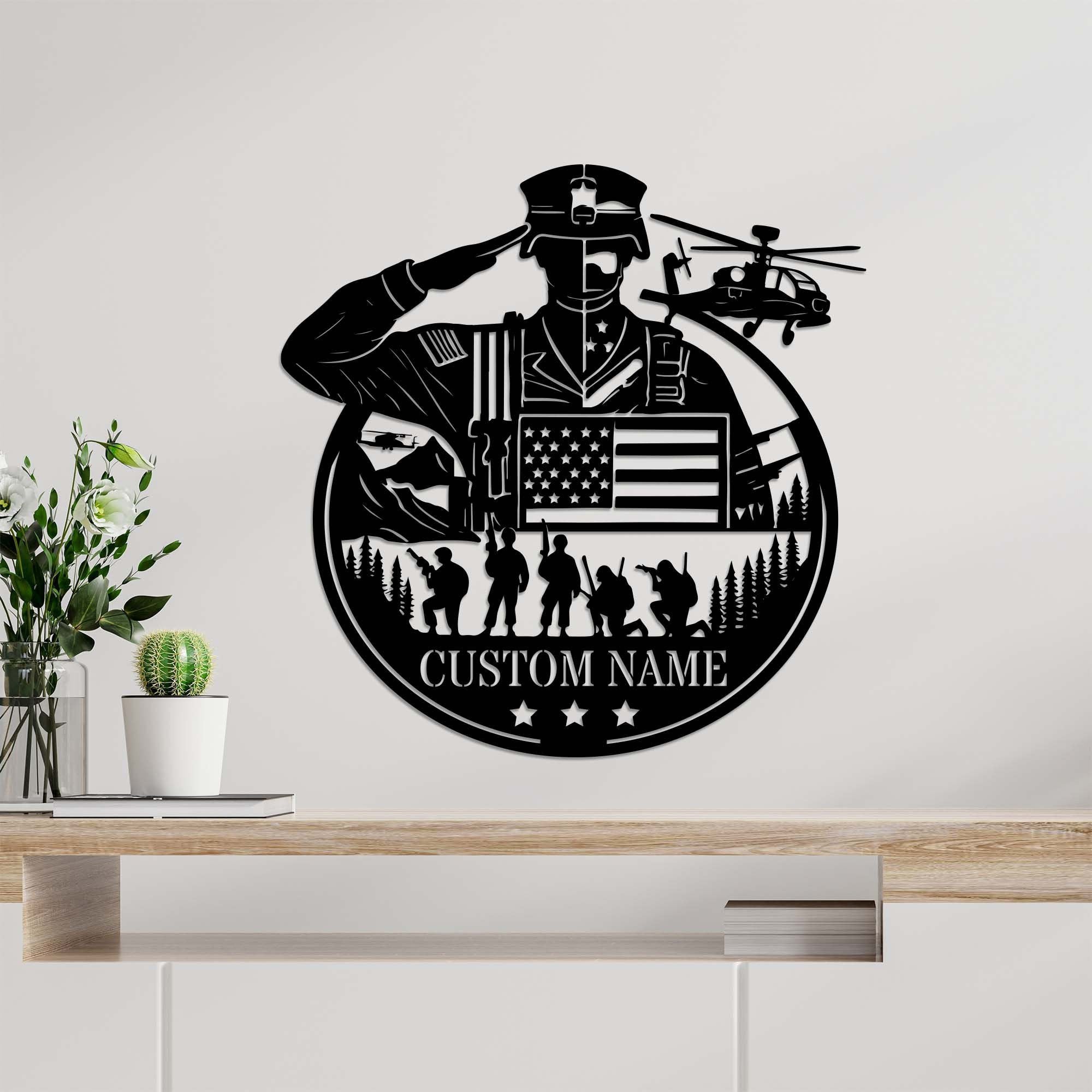 Premium Custom US Metal Signs VPVC901194, Gifts For US Veteran, US Soldier Metal Wall Art