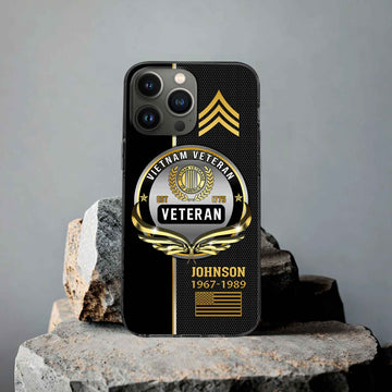 Vietnam Veteran Custom Phone Case VPVC502906, Gifts For Vietnam Veteran, Best Gifts On Father's Day, Armed Forces Day, Independence Day, Veterans Day.