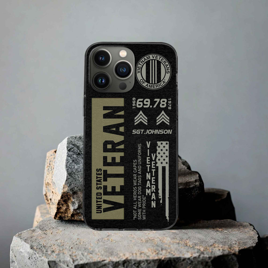 Premium Vietnam Veteran Phone Case VPVC503006, Custom Name, Rank, Year, Gifts For Vietnam Veteran, Best Gifts On Father's Day, Armed Forces Day, Independence Day, Veterans Day.
