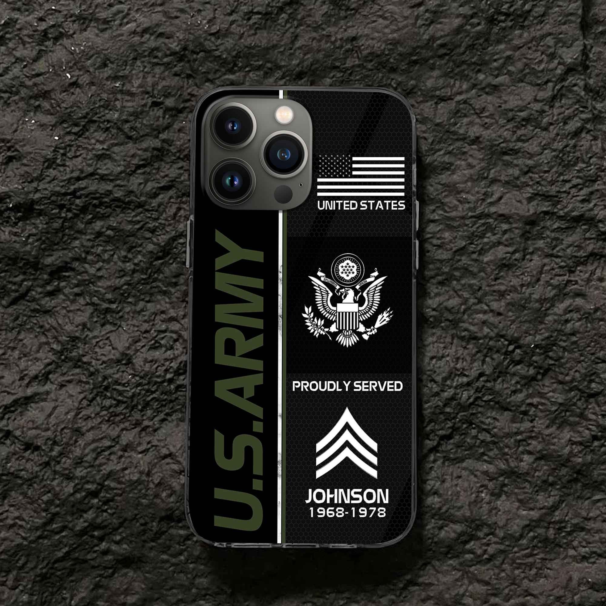 Premium Custom US Army Phone Case VPVC503101, Gifts For Army Veteran, Gifts For Dad, For Husband, Best Gifts On Father's Day, Armed Forces Day, Independence Day, Veterans Day.