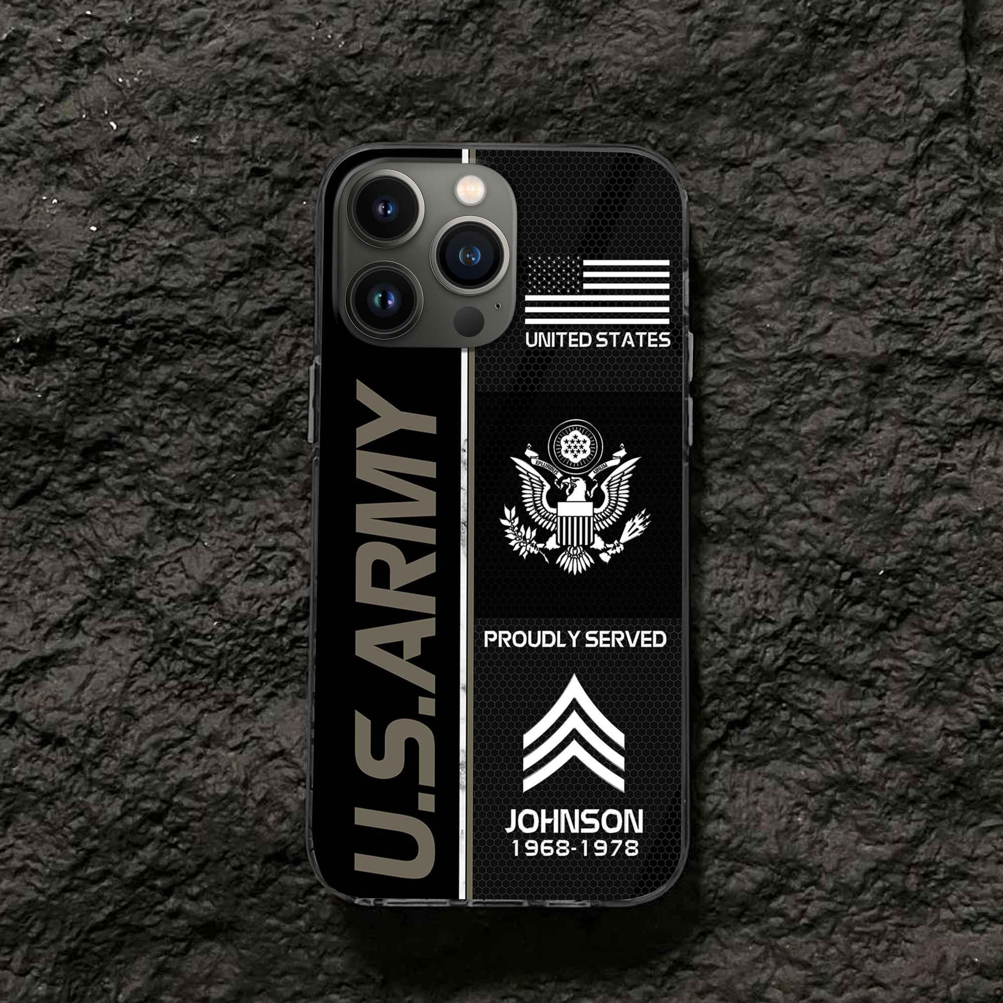 Premium Custom US Army Phone Case VPVC503110, Gifts For Army Veteran, Gifts For Dad, For Husband, Best Gifts On Father's Day, Armed Forces Day, Independence Day, Veterans Day.