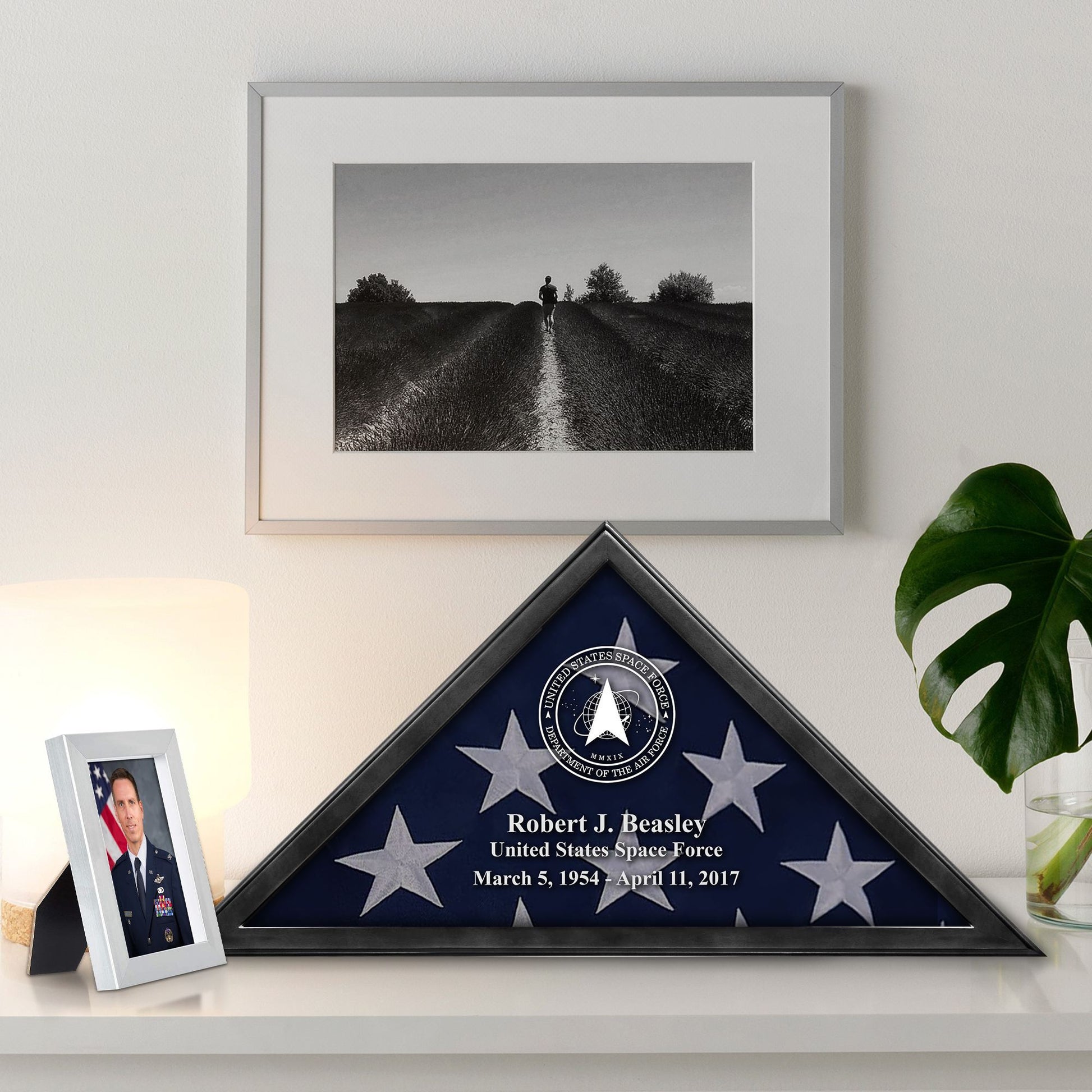 Premium Personalized Flag Case BPVC250202, Black Flag Box for American Veteran Flag 9.5 X 5 Feet, Flag Display Case for Burial, Flag Wall Mounted, Flag to Display Folded