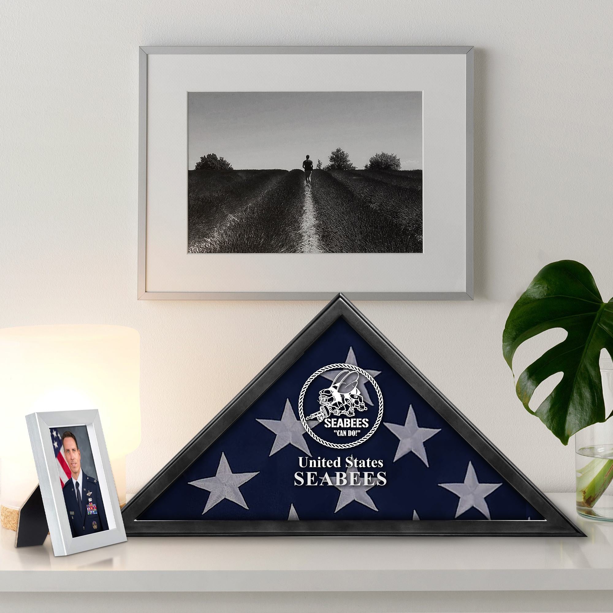 Premium Flag Case BPVC210301, Black Flag Box for American Veteran Flag 9.5 X 5 Feet, Flag Display Case for Burial, Flag Wall Mounted, Flag to Display Folded