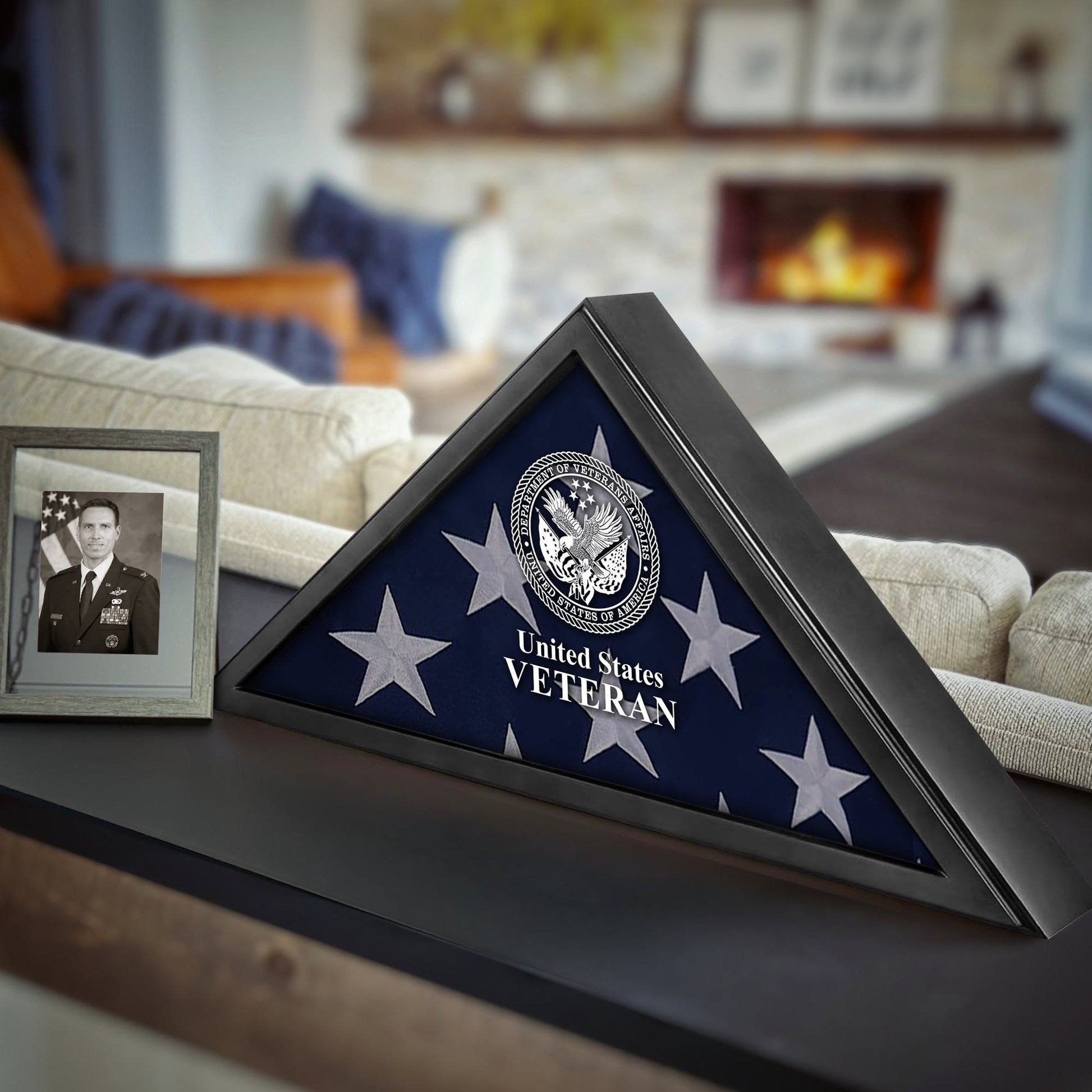 Premium Flag Case BPVC210301, Black Flag Box for American Veteran Flag 9.5 X 5 Feet, Flag Display Case for Burial, Flag Wall Mounted, Flag to Display Folded