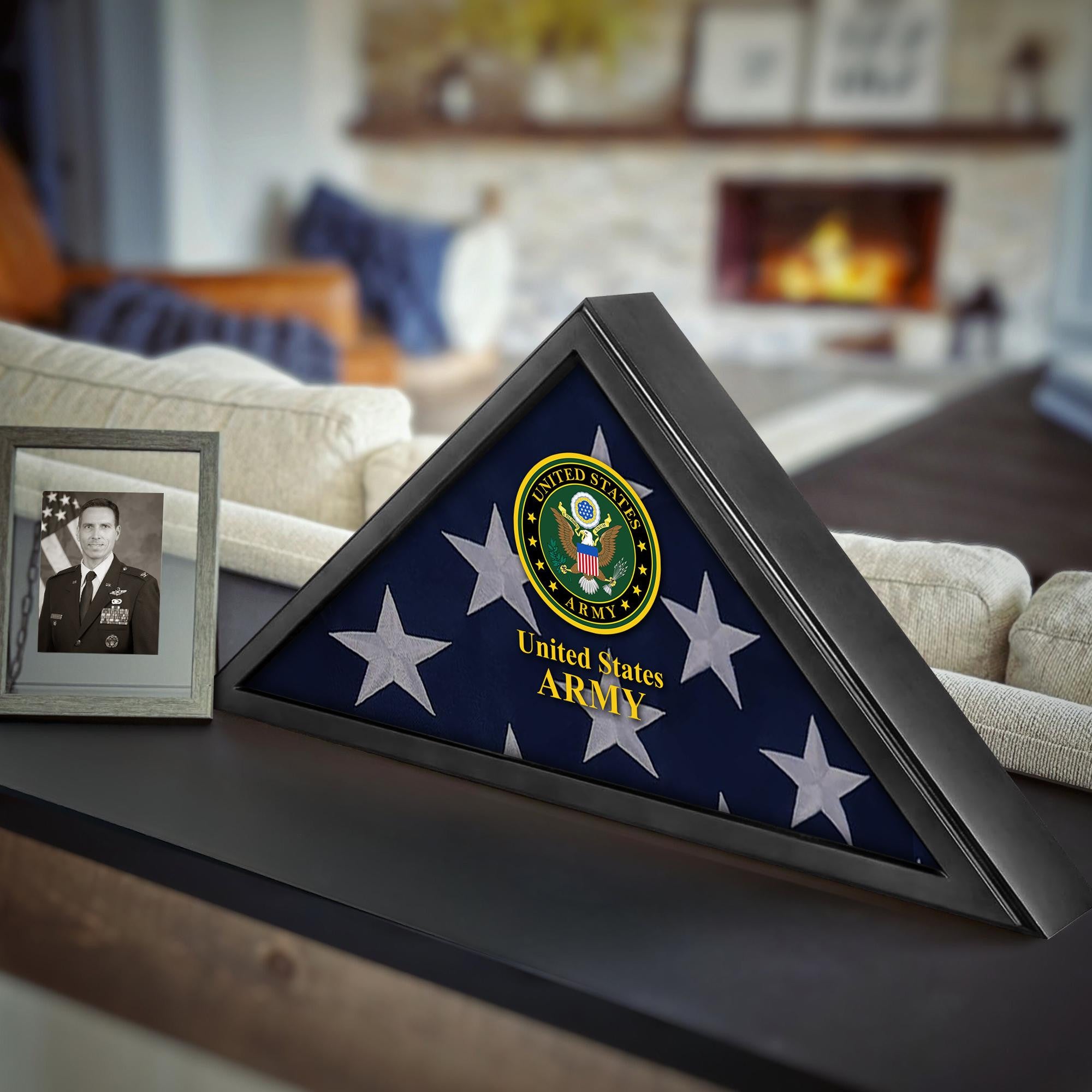 Premium Flag Case BPVC210303, Black Flag Box for American Veteran Flag 9.5 X 5 Feet, Flag Display Case for Burial, Flag Wall Mounted, Flag to Display Folded