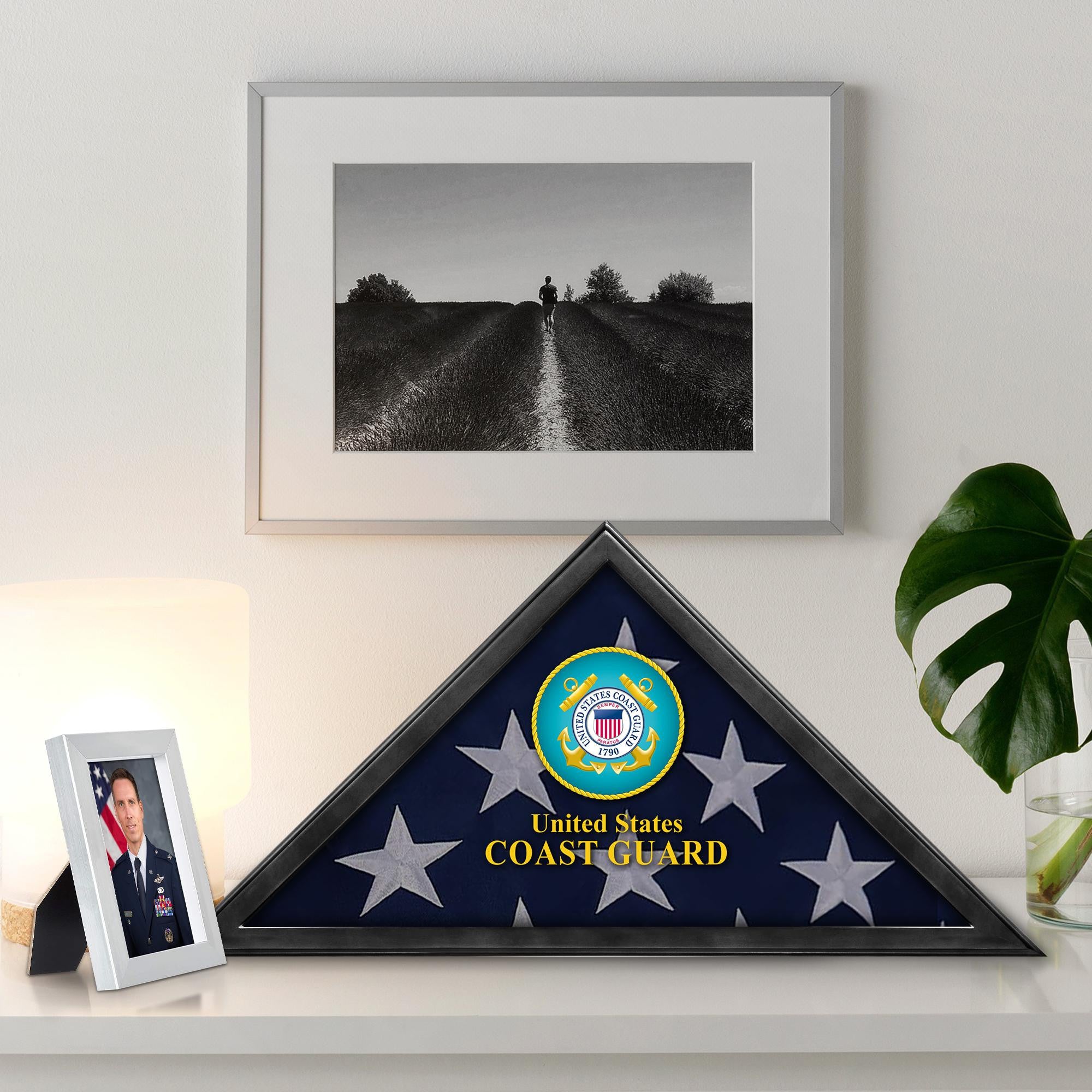 Premium Flag Case BPVC210303, Black Flag Box for American Veteran Flag 9.5 X 5 Feet, Flag Display Case for Burial, Flag Wall Mounted, Flag to Display Folded