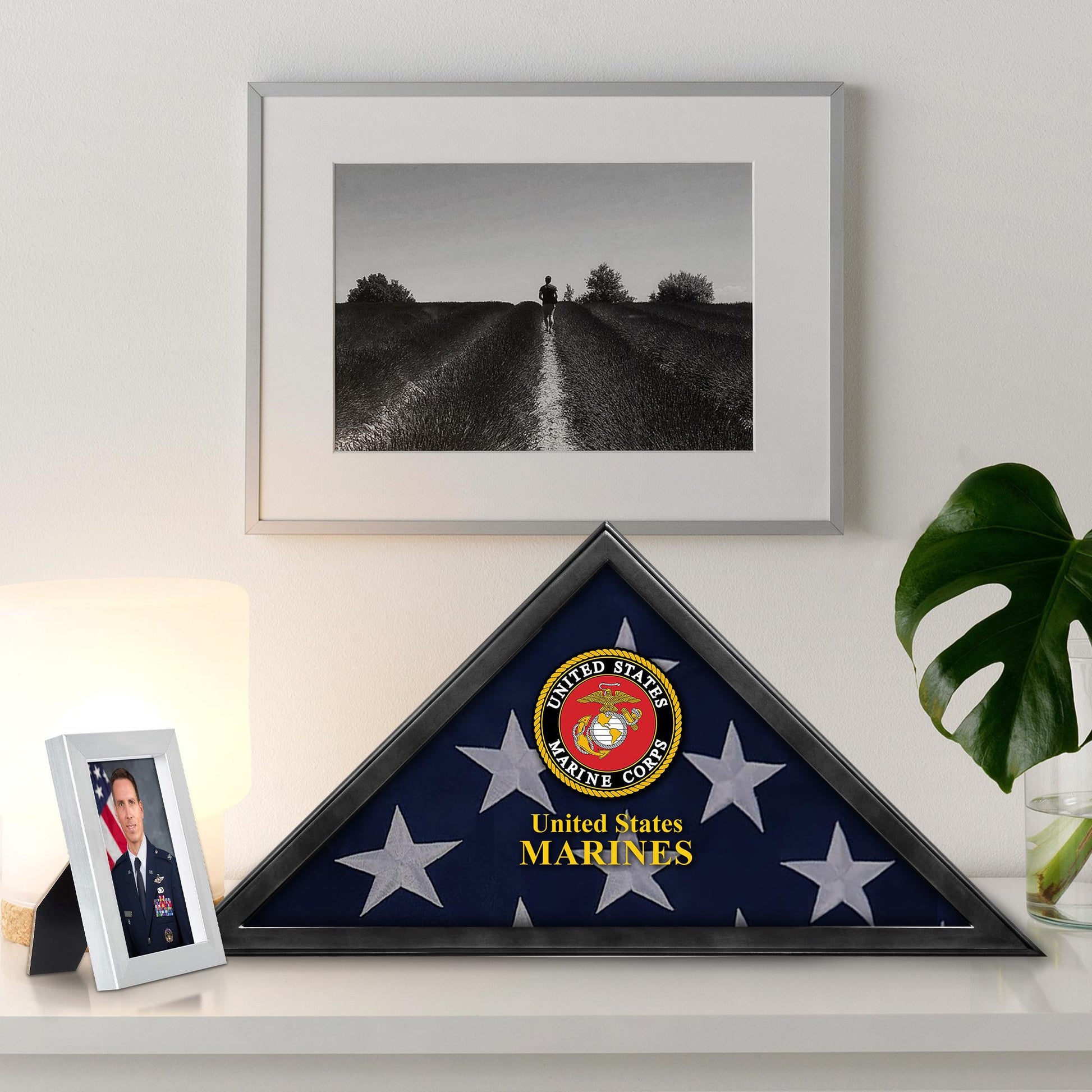 Premium Flag Case BPVC210303, Black Flag Box for American Veteran Flag 9.5 X 5 Feet, Flag Display Case for Burial, Flag Wall Mounted, Flag to Display Folded