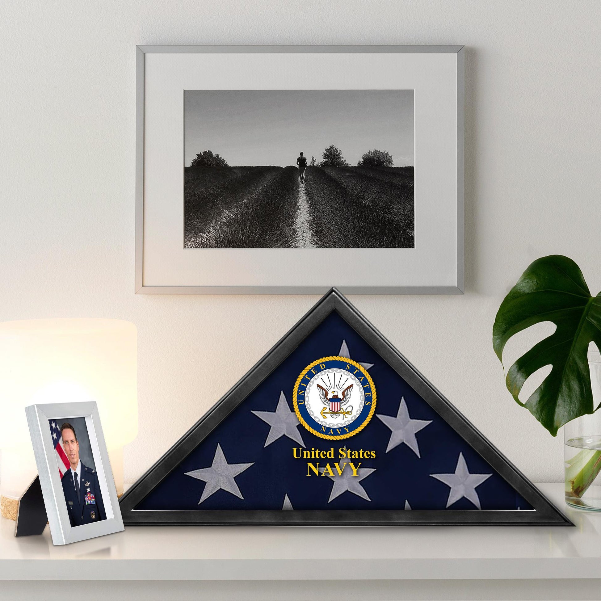 Premium Flag Case BPVC210303, Black Flag Box for American Veteran Flag 9.5 X 5 Feet, Flag Display Case for Burial, Flag Wall Mounted, Flag to Display Folded