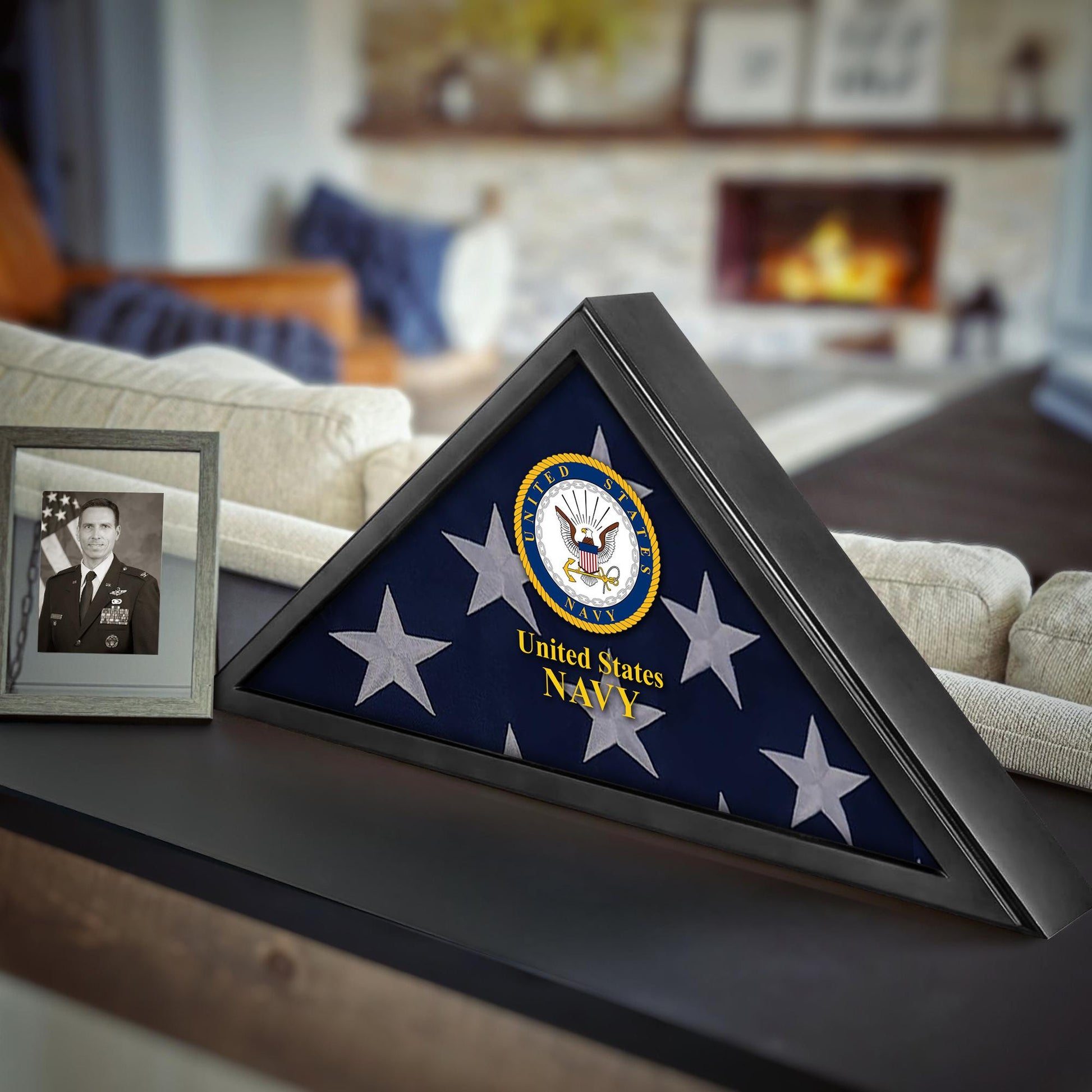 Premium Flag Case BPVC210303, Black Flag Box for American Veteran Flag 9.5 X 5 Feet, Flag Display Case for Burial, Flag Wall Mounted, Flag to Display Folded