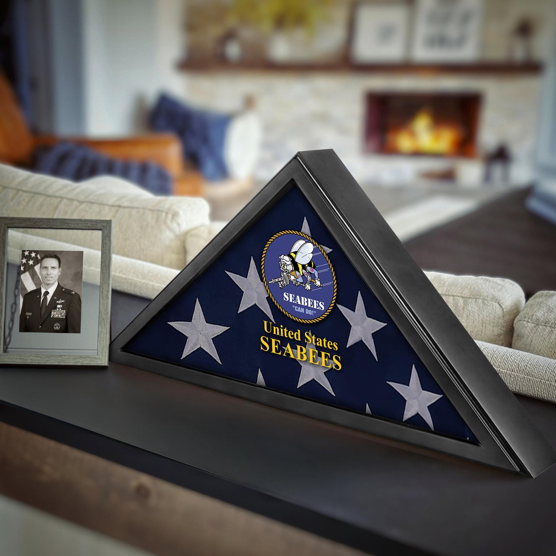 Premium Flag Case BPVC210303, Black Flag Box for American Veteran Flag 9.5 X 5 Feet, Flag Display Case for Burial, Flag Wall Mounted, Flag to Display Folded