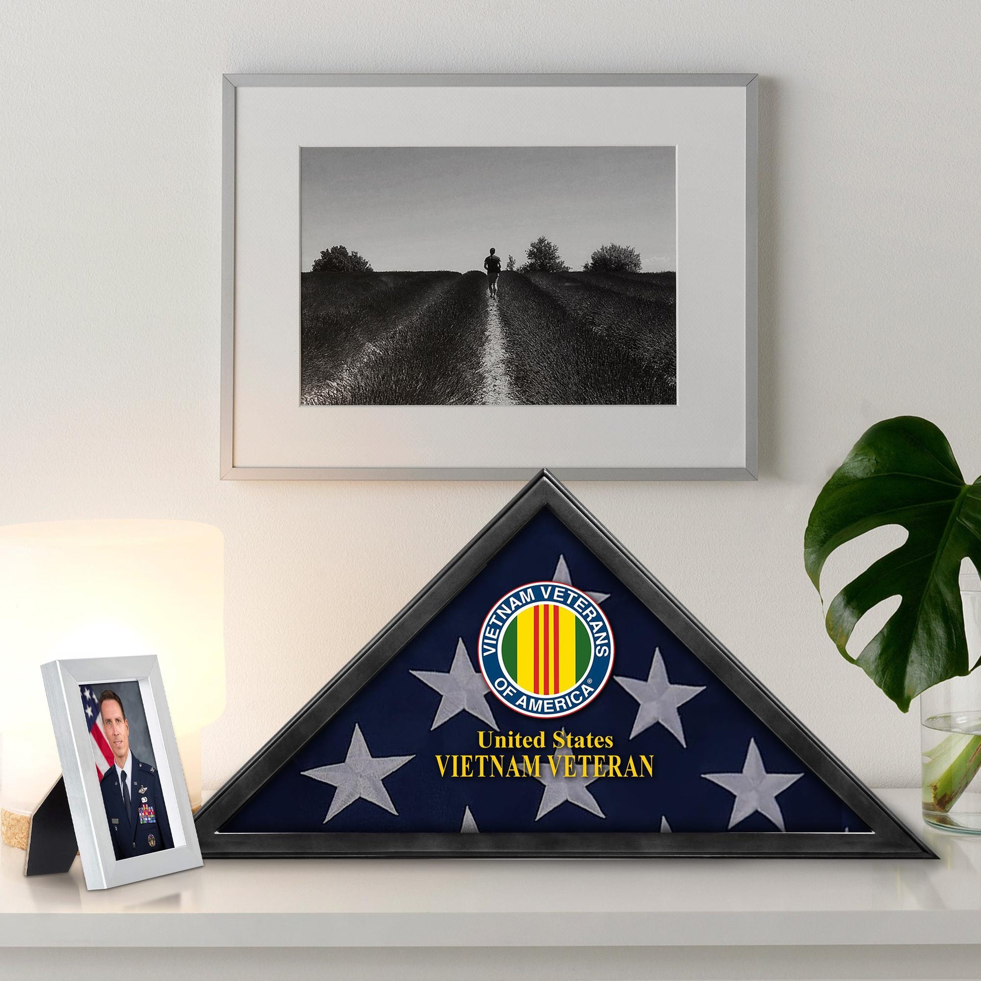 Premium Flag Case BPVC210303, Black Flag Box for American Veteran Flag 9.5 X 5 Feet, Flag Display Case for Burial, Flag Wall Mounted, Flag to Display Folded