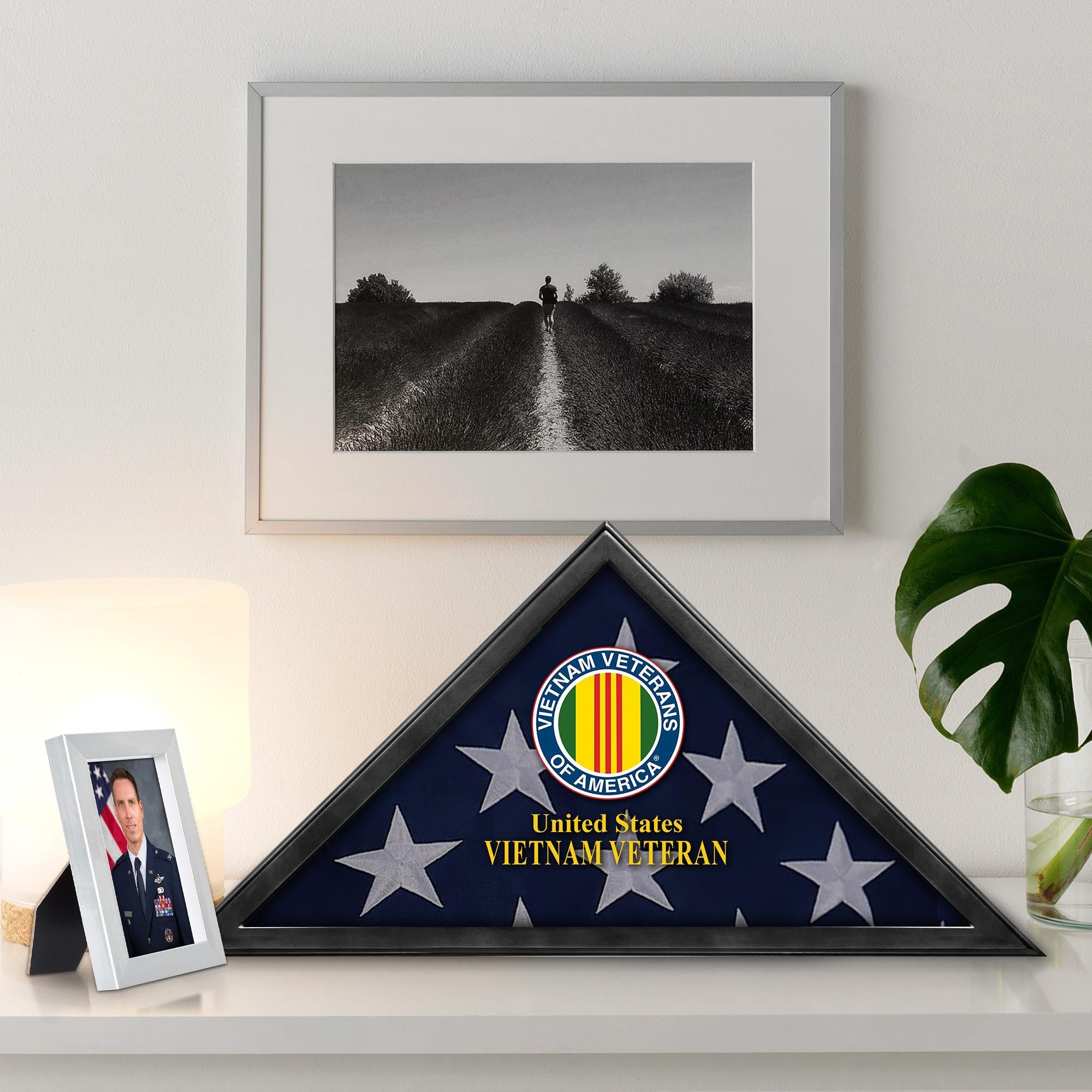 Premium Flag Case BPVC210303, Black Flag Box for American Veteran Flag 9.5 X 5 Feet, Flag Display Case for Burial, Flag Wall Mounted, Flag to Display Folded