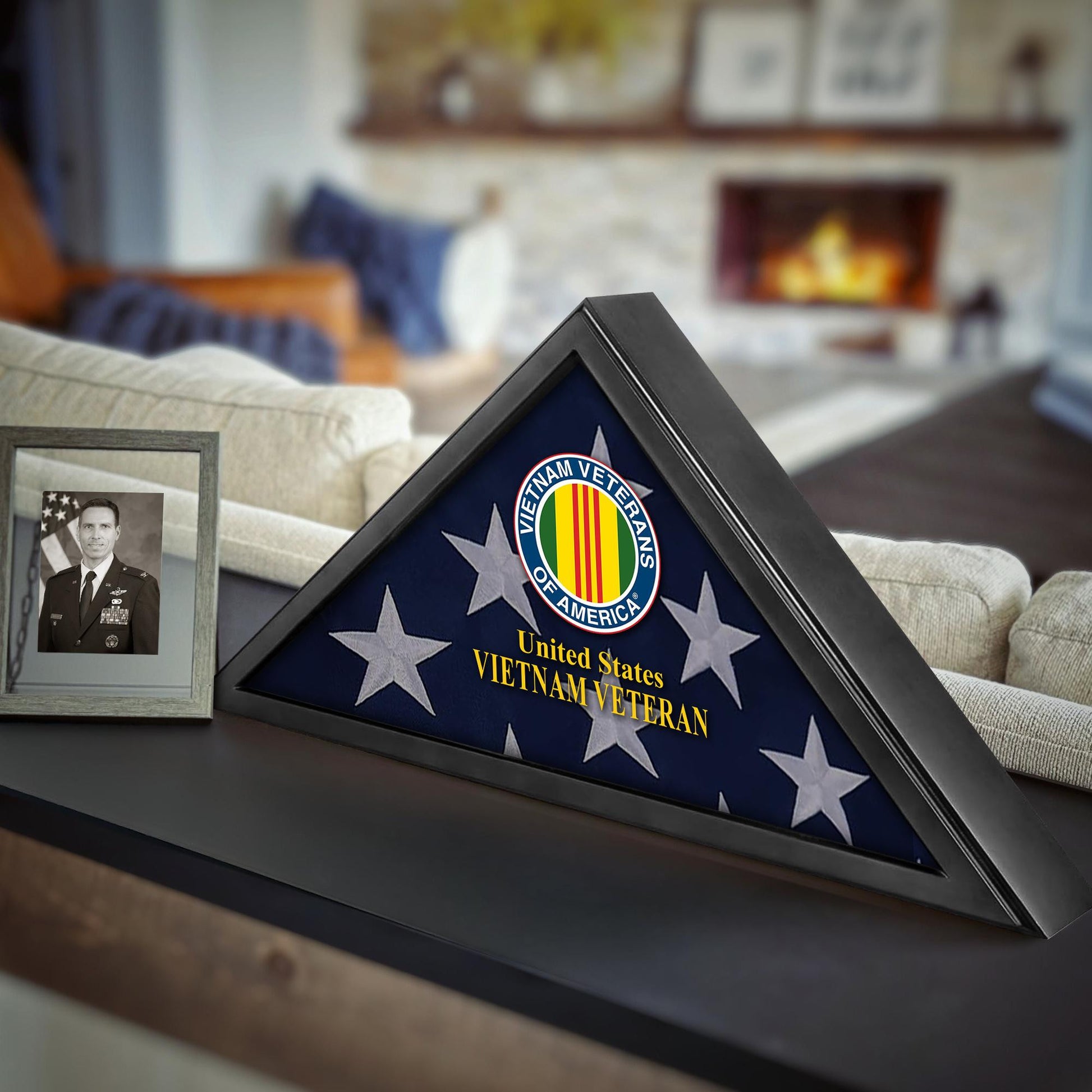 Premium Flag Case BPVC210303, Black Flag Box for American Veteran Flag 9.5 X 5 Feet, Flag Display Case for Burial, Flag Wall Mounted, Flag to Display Folded