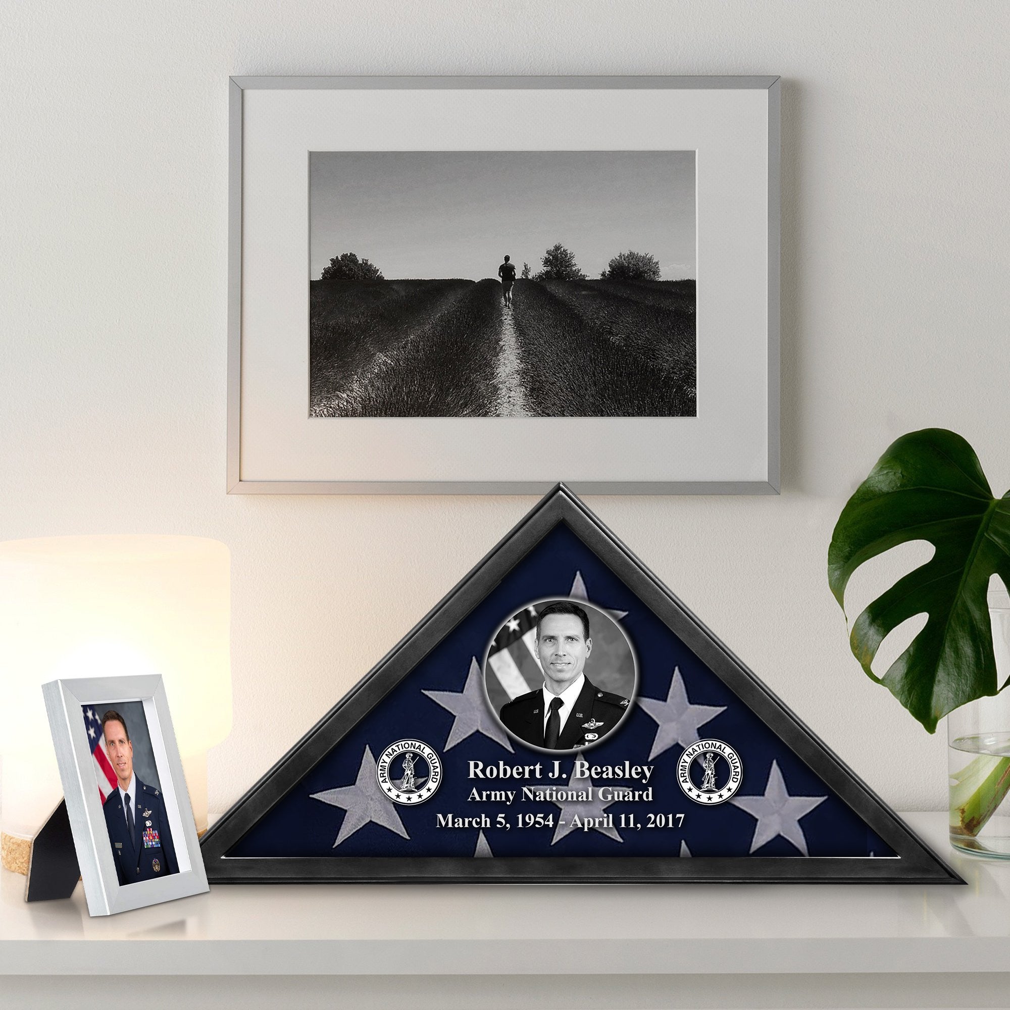 Premium Personalized Flag Case BPVC210304, Black Flag Box for American Veteran Flag 9.5 X 5 Feet, Flag Display Case for Burial, Flag Wall Mounted, Flag to Display Folded