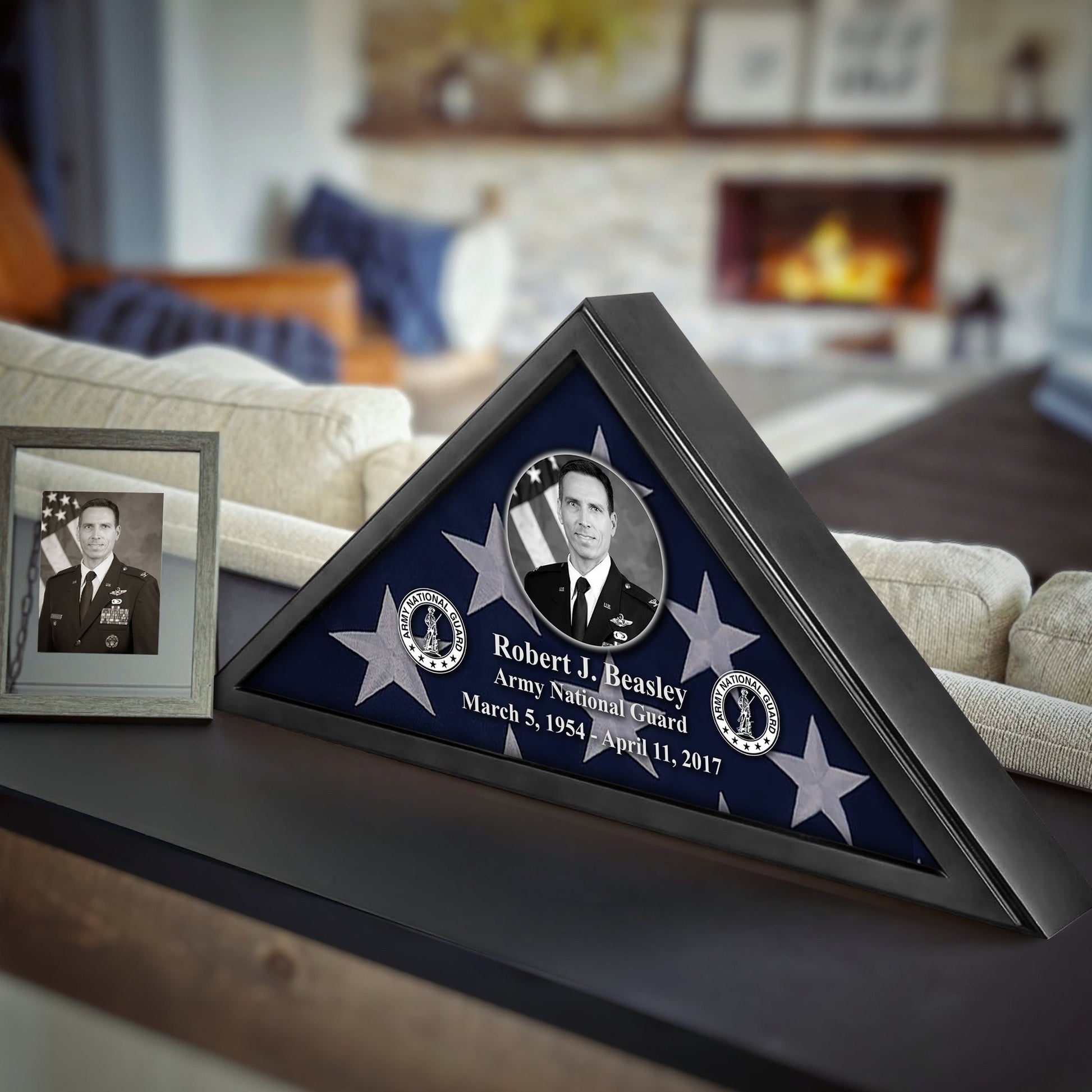 Premium Personalized Flag Case BPVC210304, Black Flag Box for American Veteran Flag 9.5 X 5 Feet, Flag Display Case for Burial, Flag Wall Mounted, Flag to Display Folded