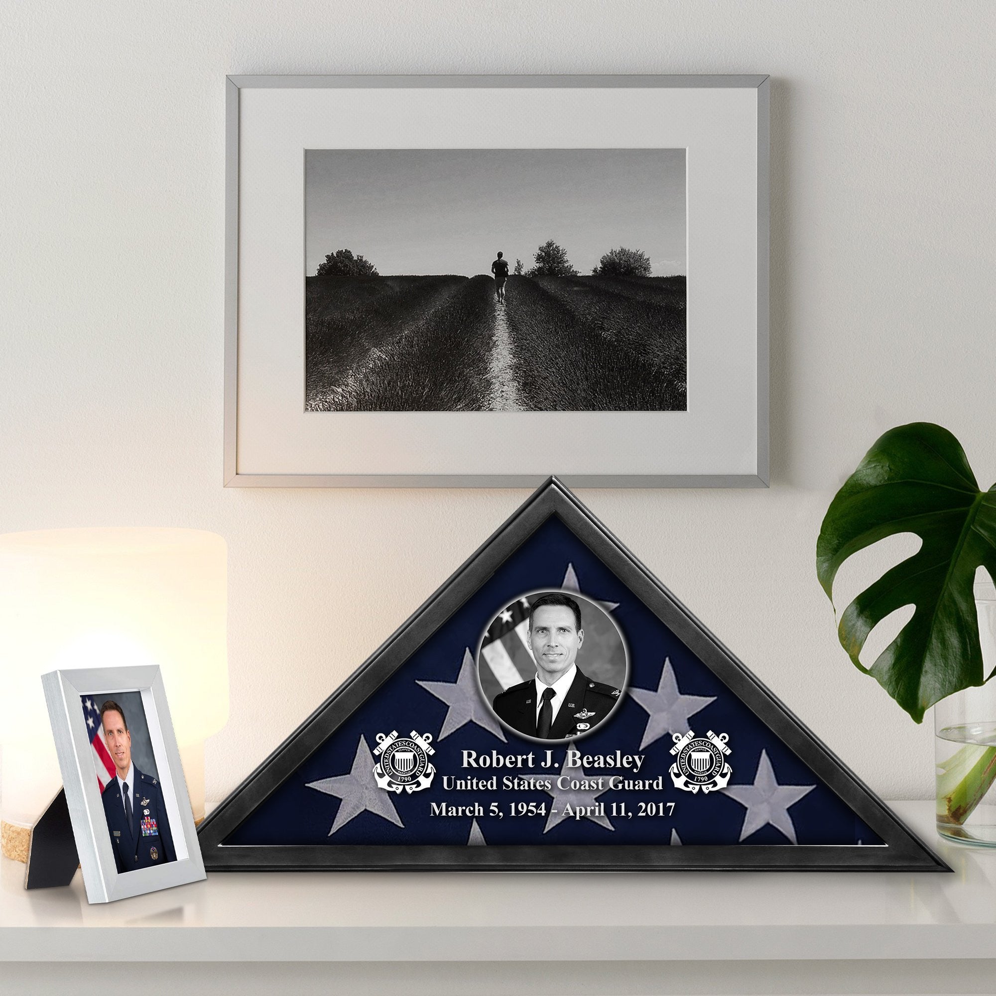 Premium Personalized Flag Case BPVC210304, Black Flag Box for American Veteran Flag 9.5 X 5 Feet, Flag Display Case for Burial, Flag Wall Mounted, Flag to Display Folded