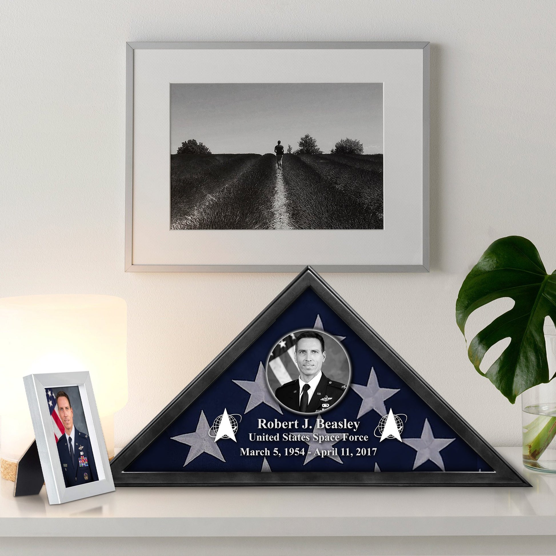 Premium Personalized Flag Case BPVC210304, Black Flag Box for American Veteran Flag 9.5 X 5 Feet, Flag Display Case for Burial, Flag Wall Mounted, Flag to Display Folded