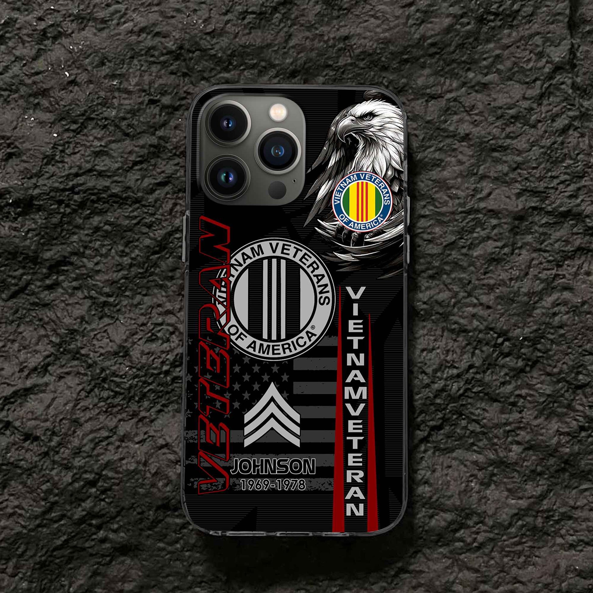 Unique Custom Name, Rank,Year Vietnam Veteran Phone Case VPVC503206, Gifts For Vietnam Veteran, Gifts For Dad, For Husband, Best Gifts On Father's Day, Independence Day, Veterans Day.
